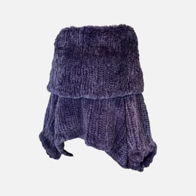 Vintage Grinvest Collection Deep Purple Rabbit Fur Sweater with Oversized Cowl Neck