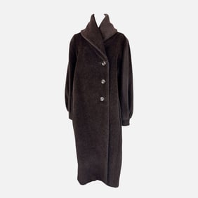Vintage Max Mara Brown Alpaca and Wool Full-Length Coat