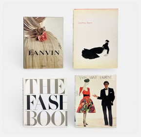 Group of Four Hardcover Fashion Books Lanvin, Geoffrey Beene and Yves Saint Laurent