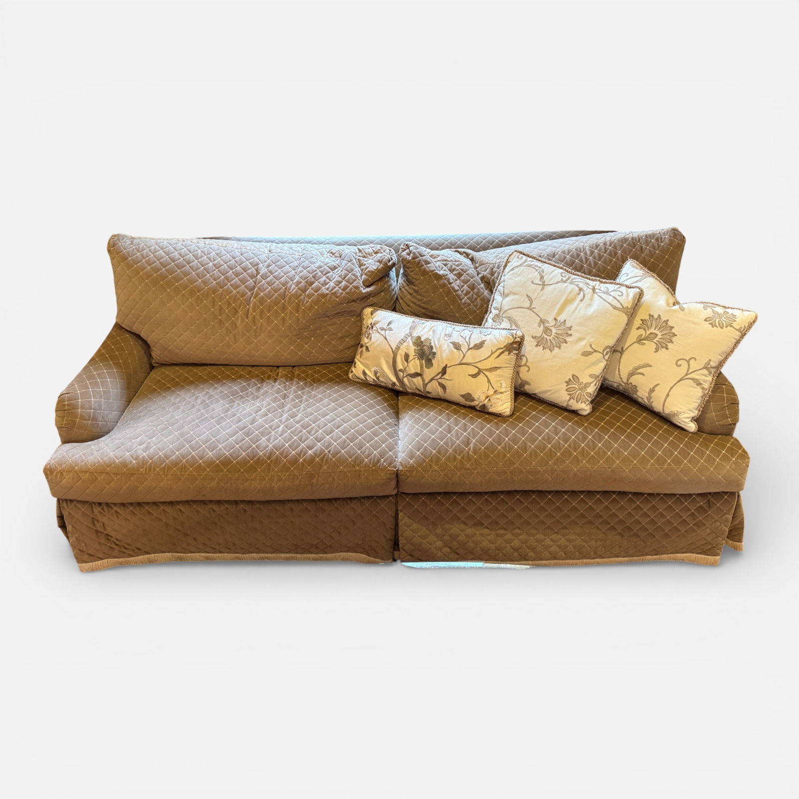 Pearson Upholstered Two-Seat Low Back Sofa Loveseat w/Velvet Upholstery (1 of 8)