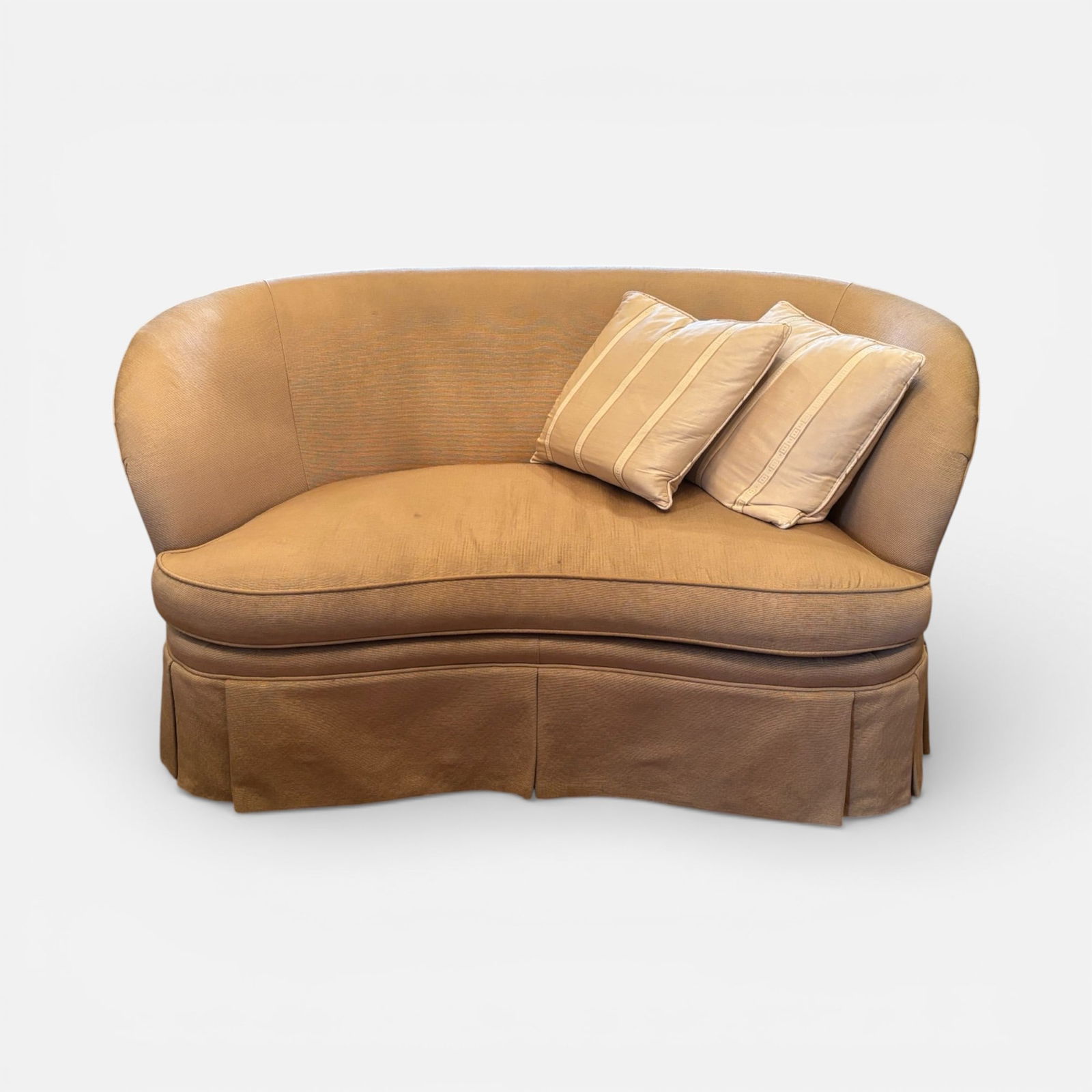 Pearson Kidney Shaped Upholstered Loveseat Sofa #1 w/Matching Throw Pillows (1 of 8)