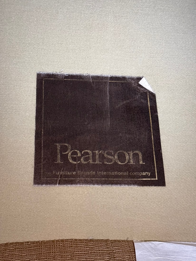 Pearson Kidney Shaped Upholstered Loveseat Sofa #1 w/Matching Throw Pillows - 3