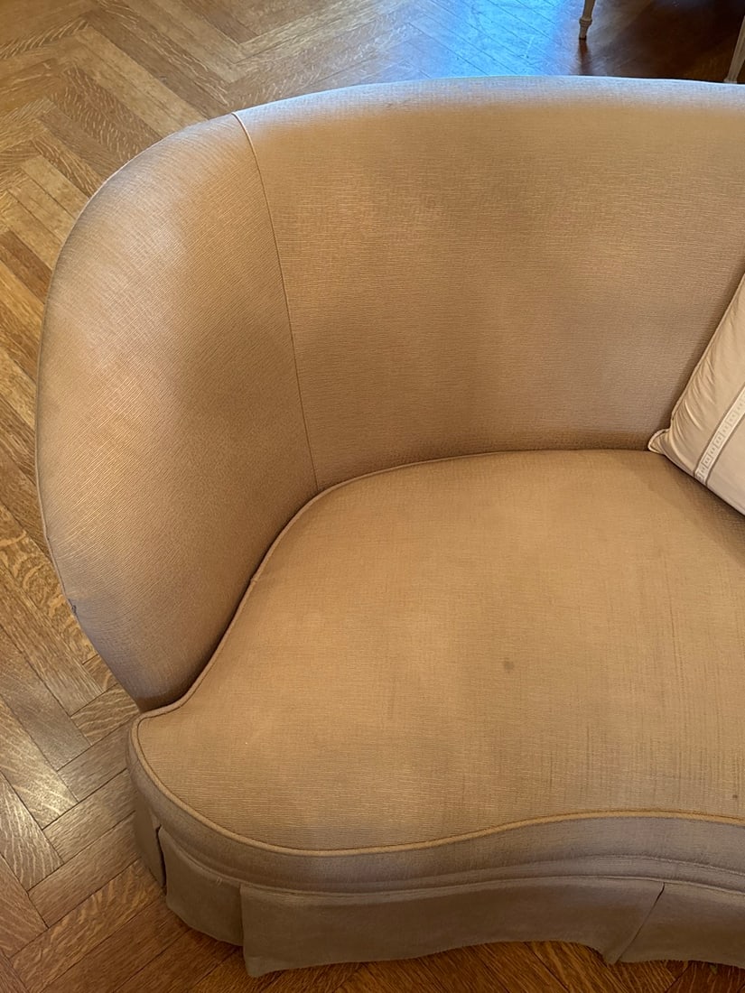 Pearson Kidney Shaped Upholstered Loveseat Sofa #1 w/Matching Throw Pillows - 4