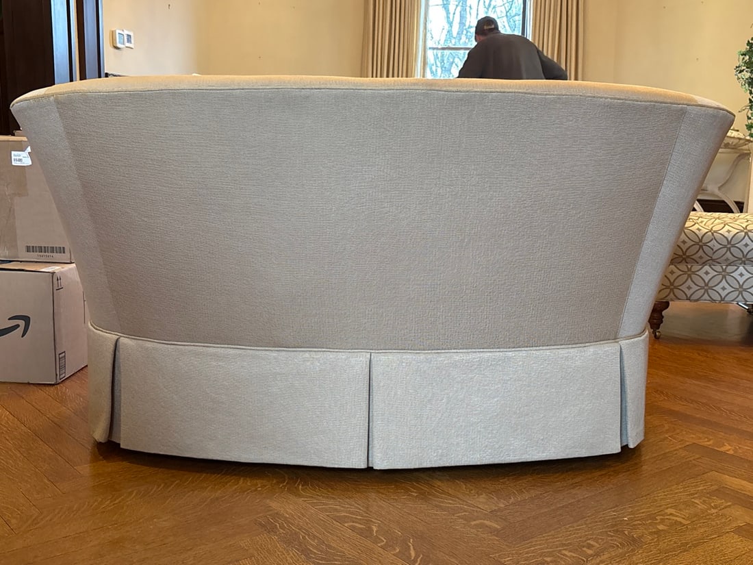 Pearson Kidney Shaped Upholstered Loveseat Sofa #1 w/Matching Throw Pillows - 5