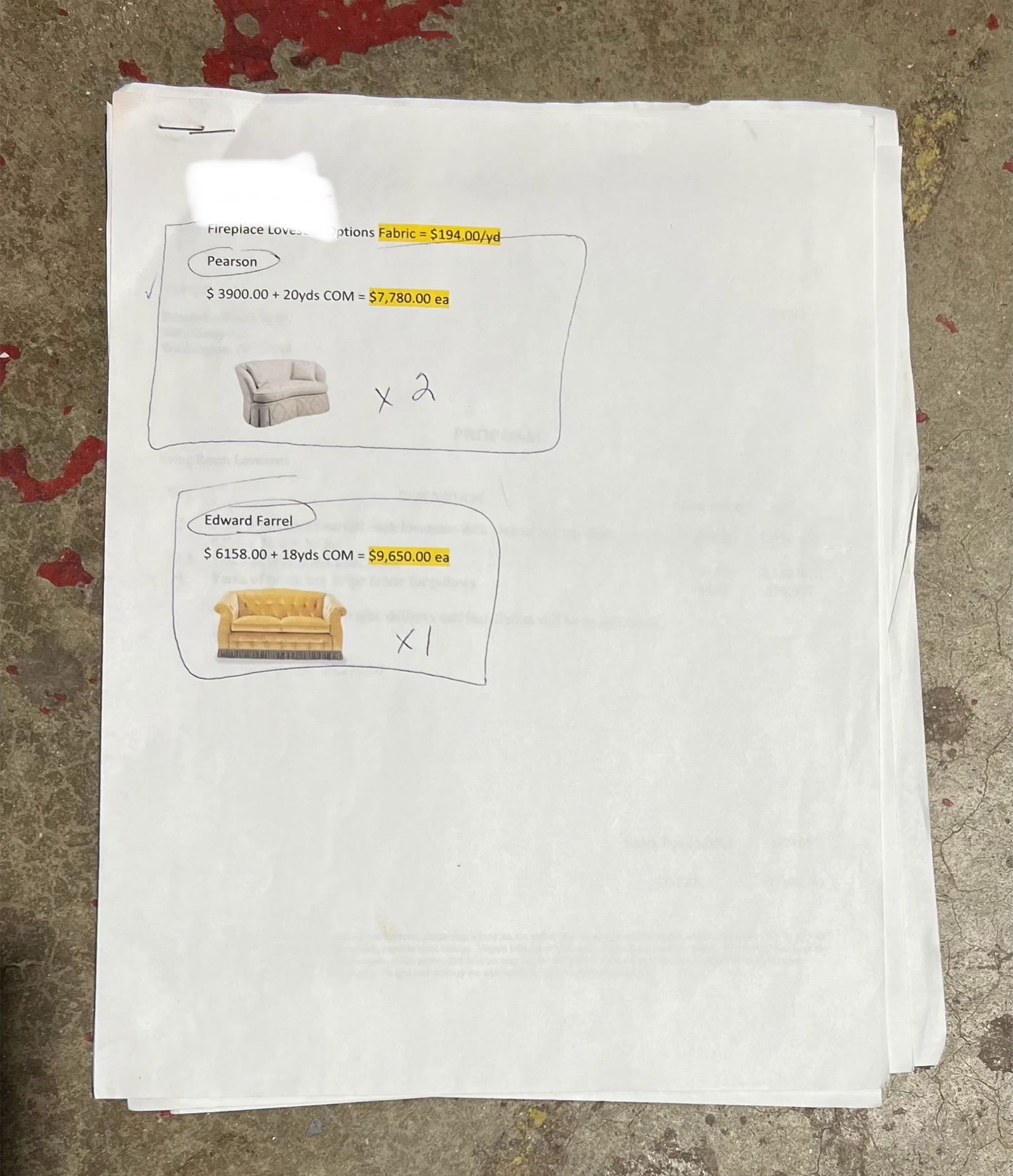 Pearson Kidney Shaped Upholstered Loveseat Sofa #1 w/Matching Throw Pillows - 7