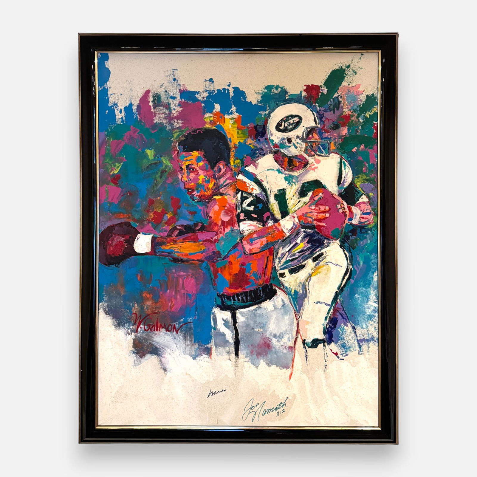 Sports Autograph: Joe Namath and Muhammad Ali on a Painting by Winford Galmon (1 of 6)