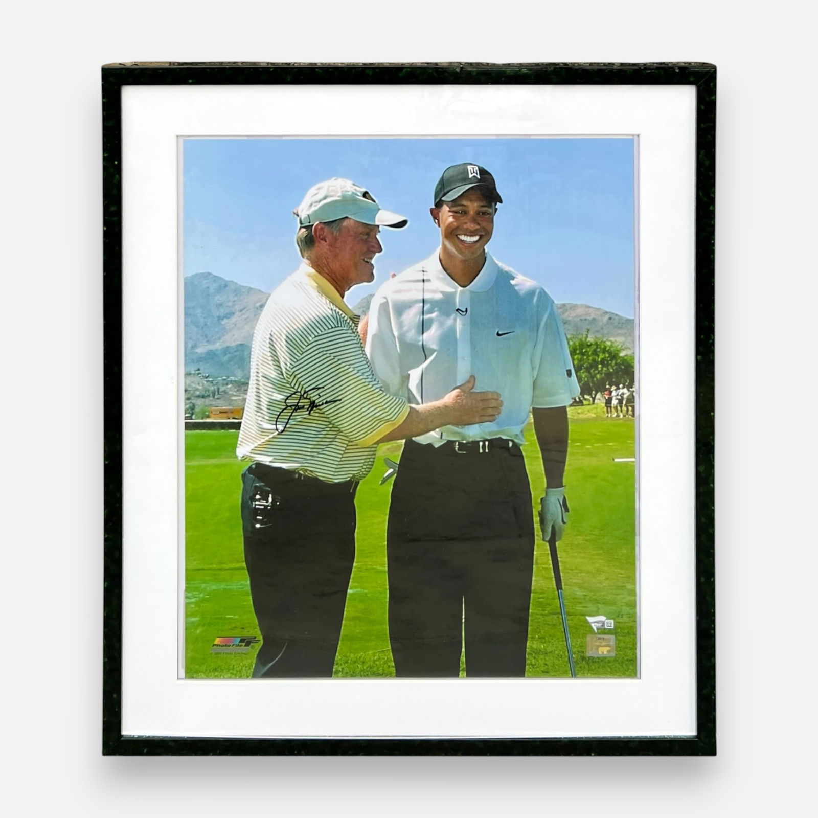 Jack Nicklaus Autographed Photograph w/Tiger Woods Framed (1 of 5)
