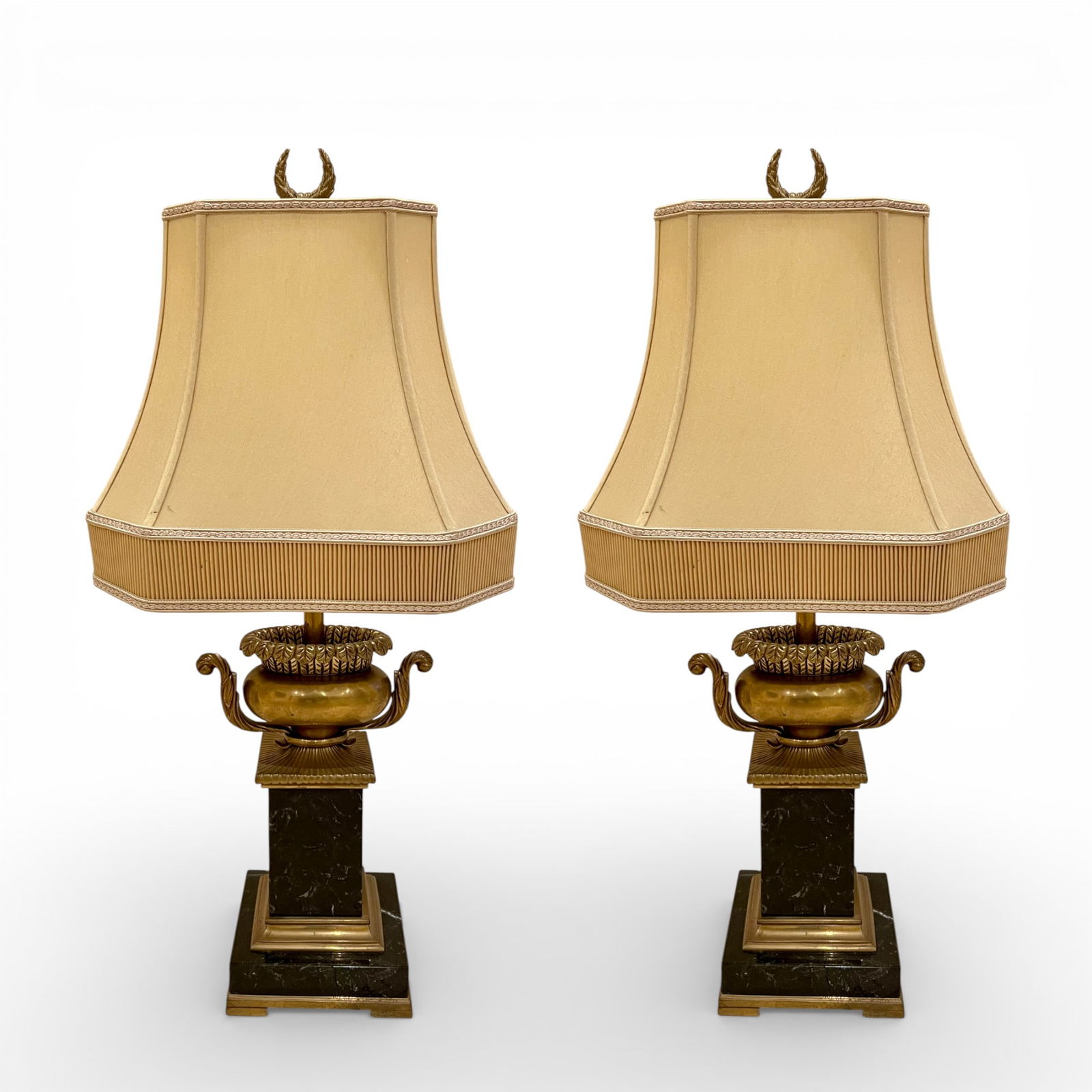 Pair Chapman Bronze and Marble Table Lamps (1 of 8)