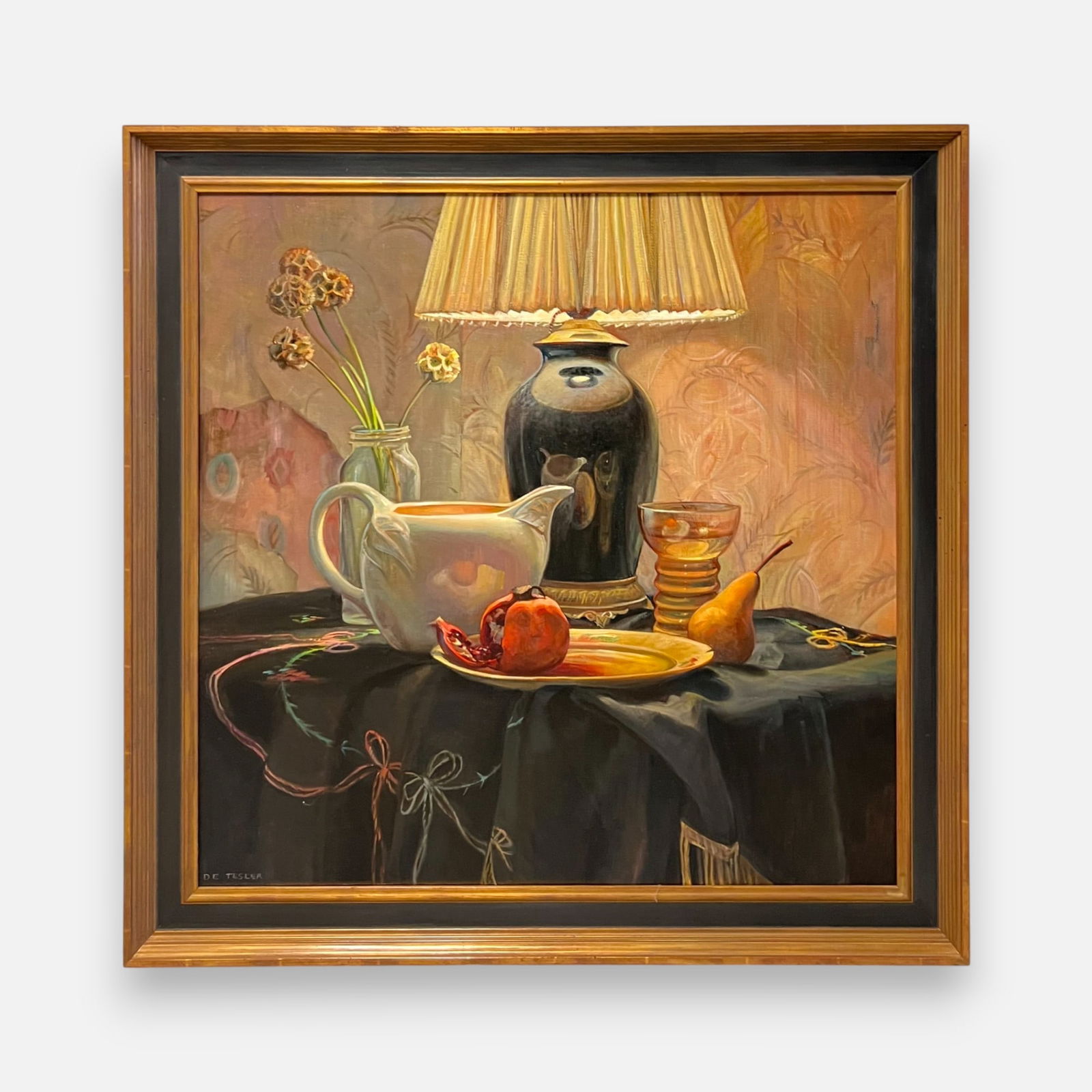 Diane Tesler Oil on Canvas Framed Still Life Painting: Diane Tesler (American, 1944-2023). Signed lower right. Good condition as shown. Approx. stretcher size 30" x 29 1/2".For shipping, we highly recommend Donald Camden at UPS Store 4608. Alternatively,