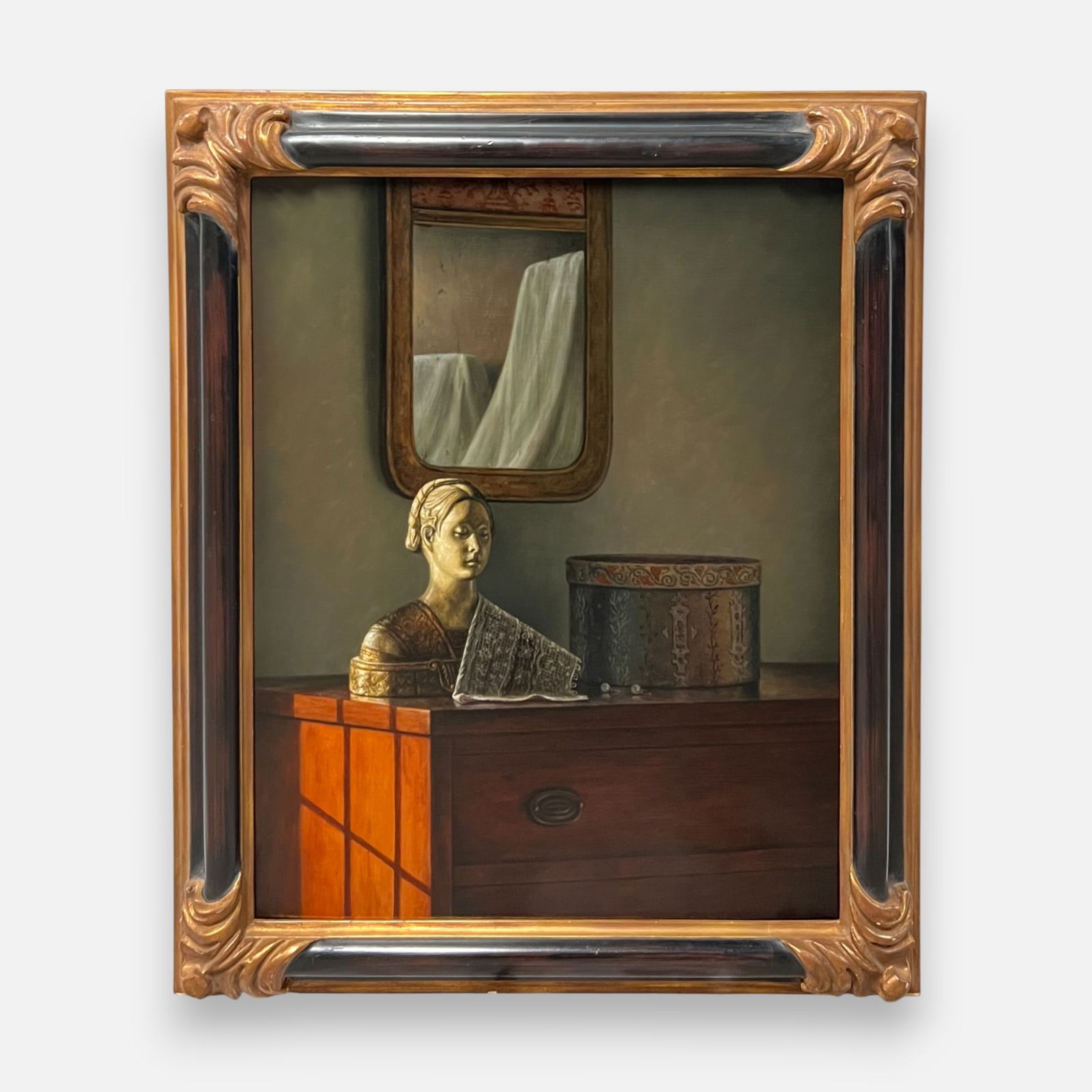 David Zuccarini "Florentine" Trompe l'oeil Oil on Canvas Painting Framed: David Zuccarini (b. 1953), oil on canvas, signed "Zuccarini" lower right. Very good condition as shown. Approx. stretcher size 28" x 22".For shipping, we highly recommend Donald Camden at UPS Store