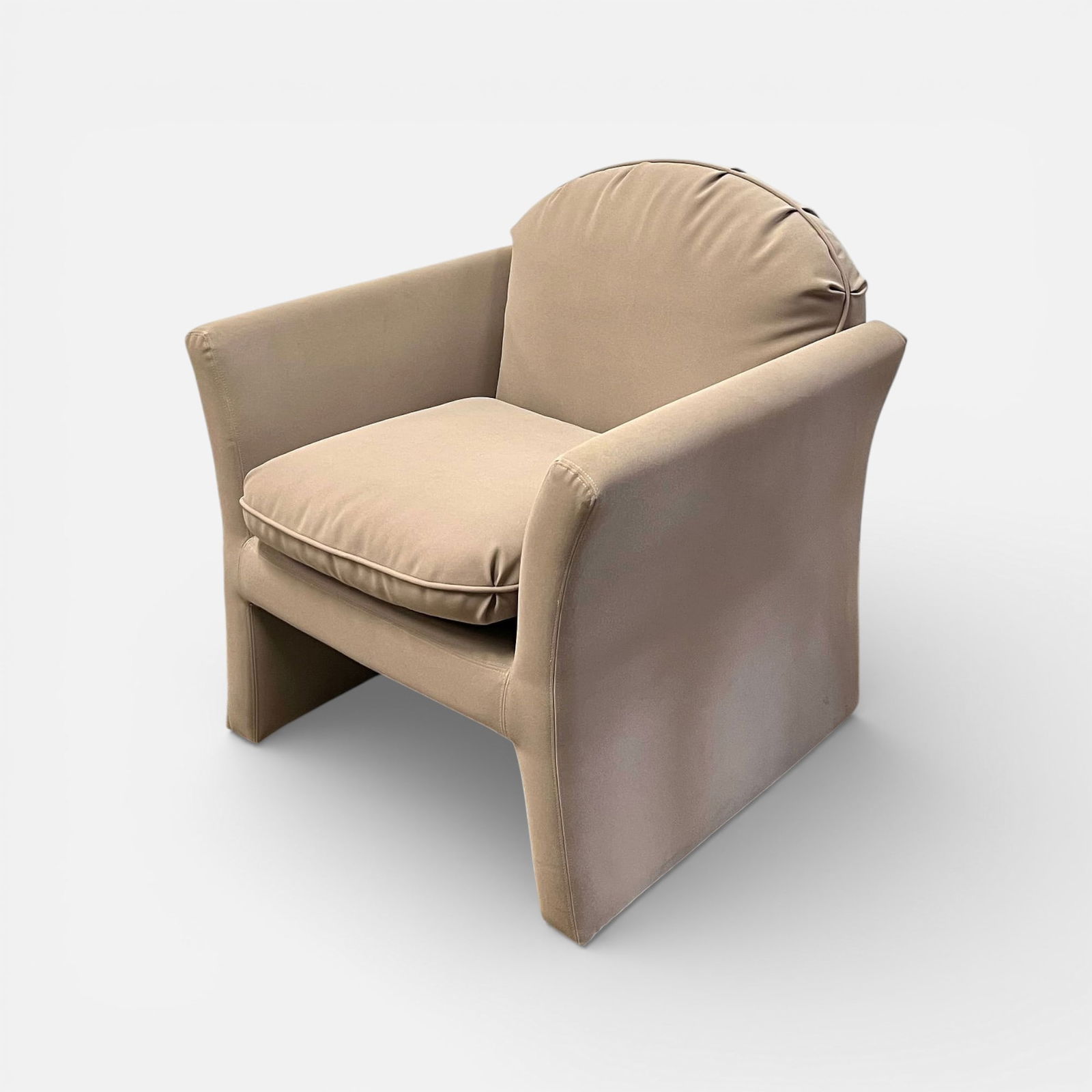 Directional Furniture Post Modern Occasional Chair Upholstered in Taupe Microsuede (1 of 5)