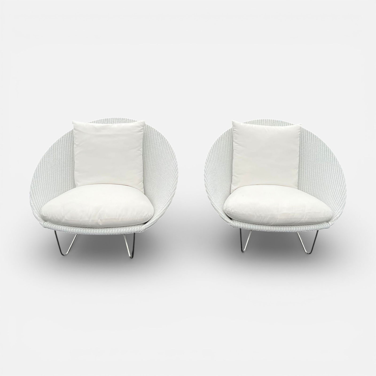 Pair Janus et Cie "Gigi II" Cocoon MCM Style Indoor/Outdoor Lounge Chairs (1 of 8)