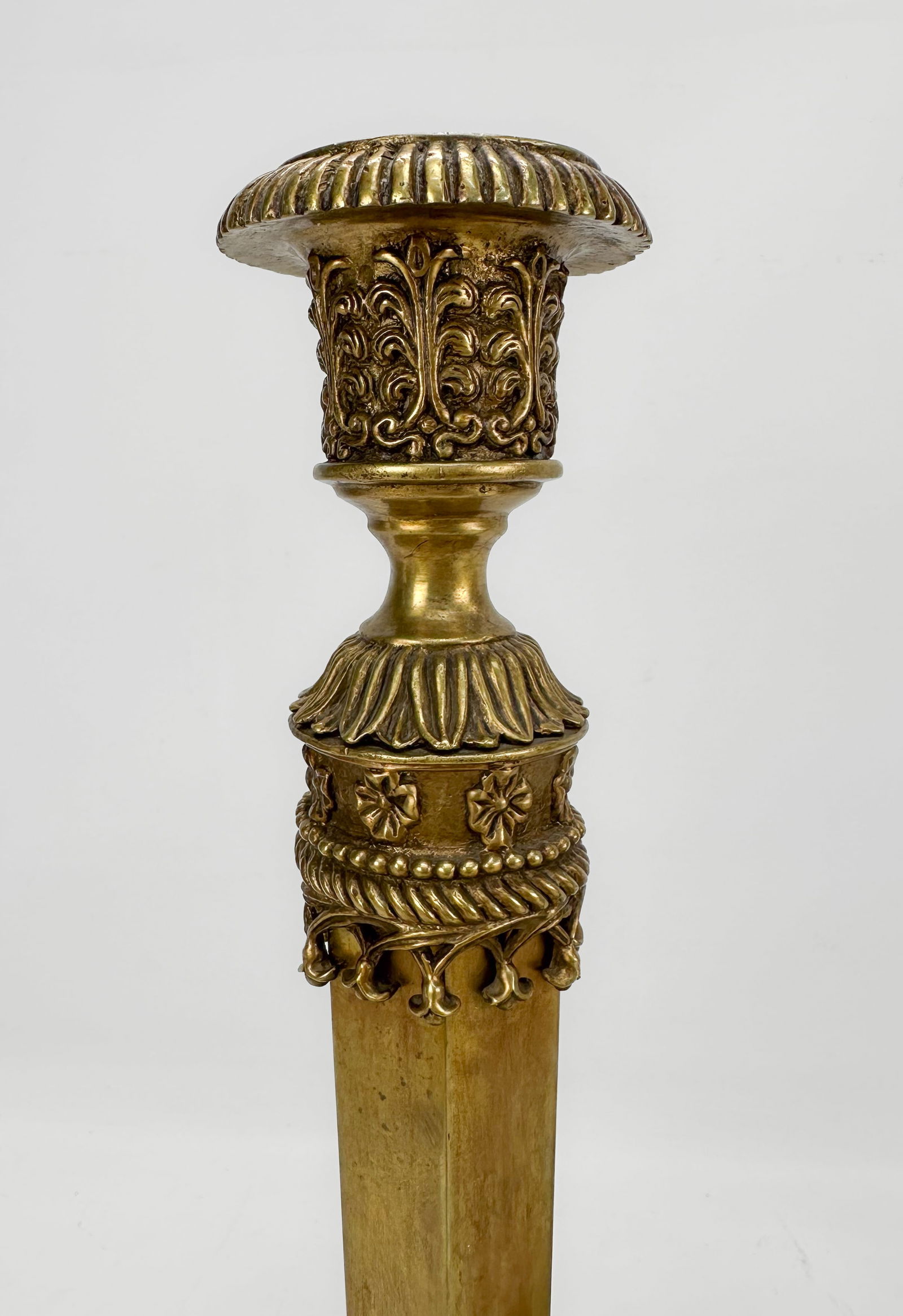 Pair United Wilson Baroque Brass Candlesticks - 3