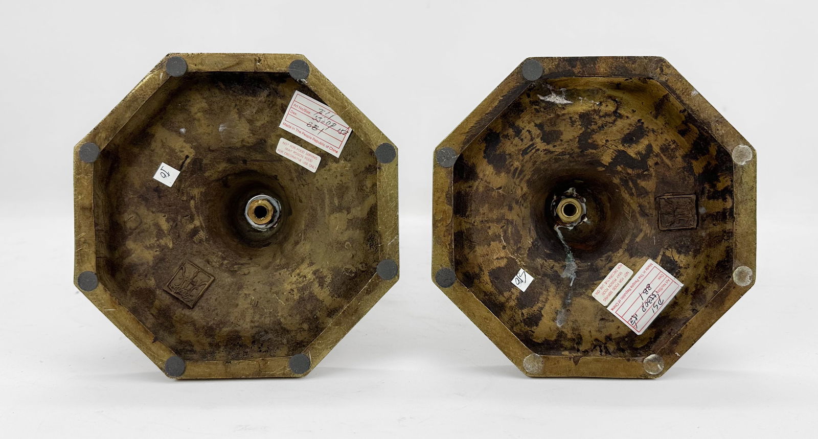 Pair United Wilson Baroque Brass Candlesticks - 6