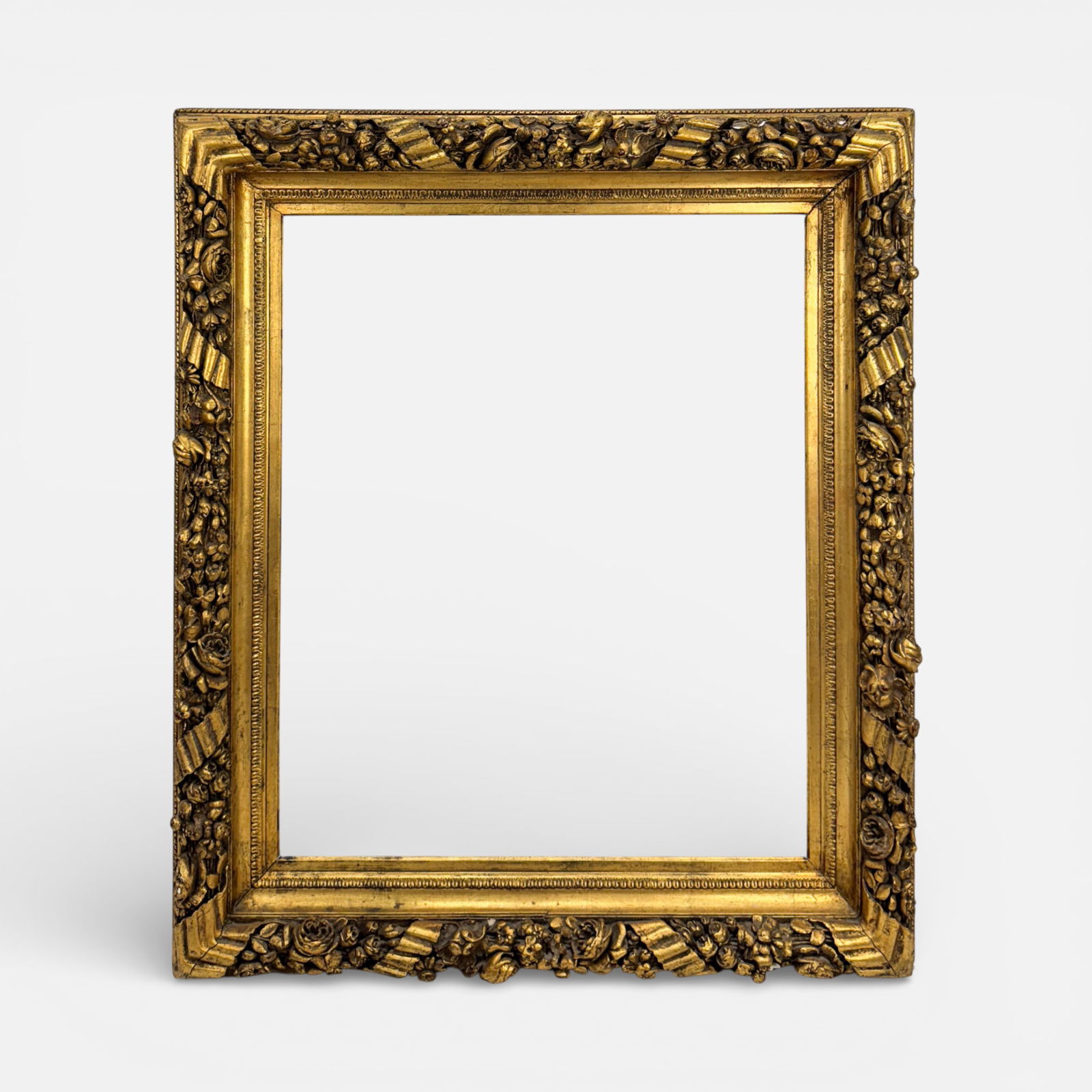 Antique Mid-19thC Large & Heavy Gilt Gesso on Wood Painting Picture Frame (1 of 10)