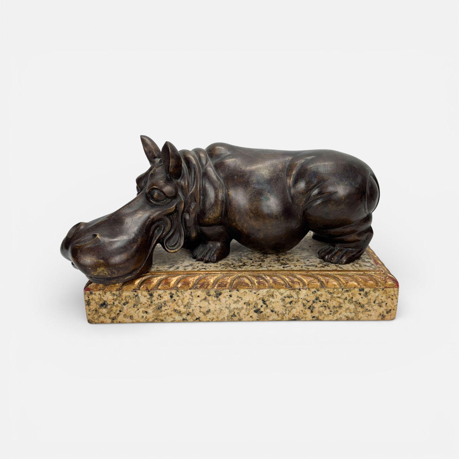 Theodore Alexander Bronze Hippo on Gilt & Granite Base (1 of 4)