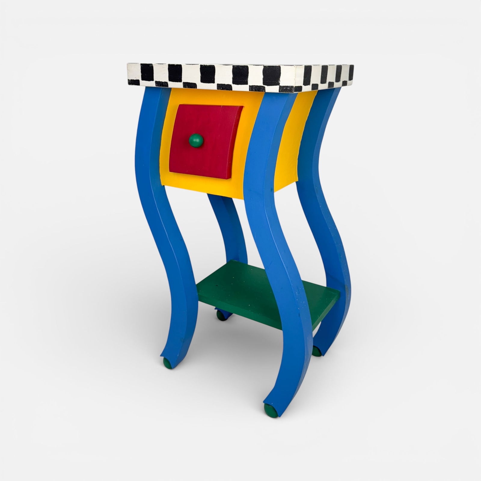 Handmade Memphis Style 1-Drawer Side Table (1 of 6)