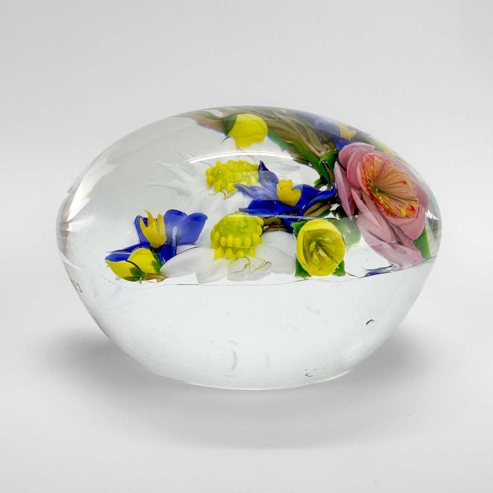 Paul Stankard 1982 Signed Braided Flower Bouquet Studio Art Glass Paperweight - 5