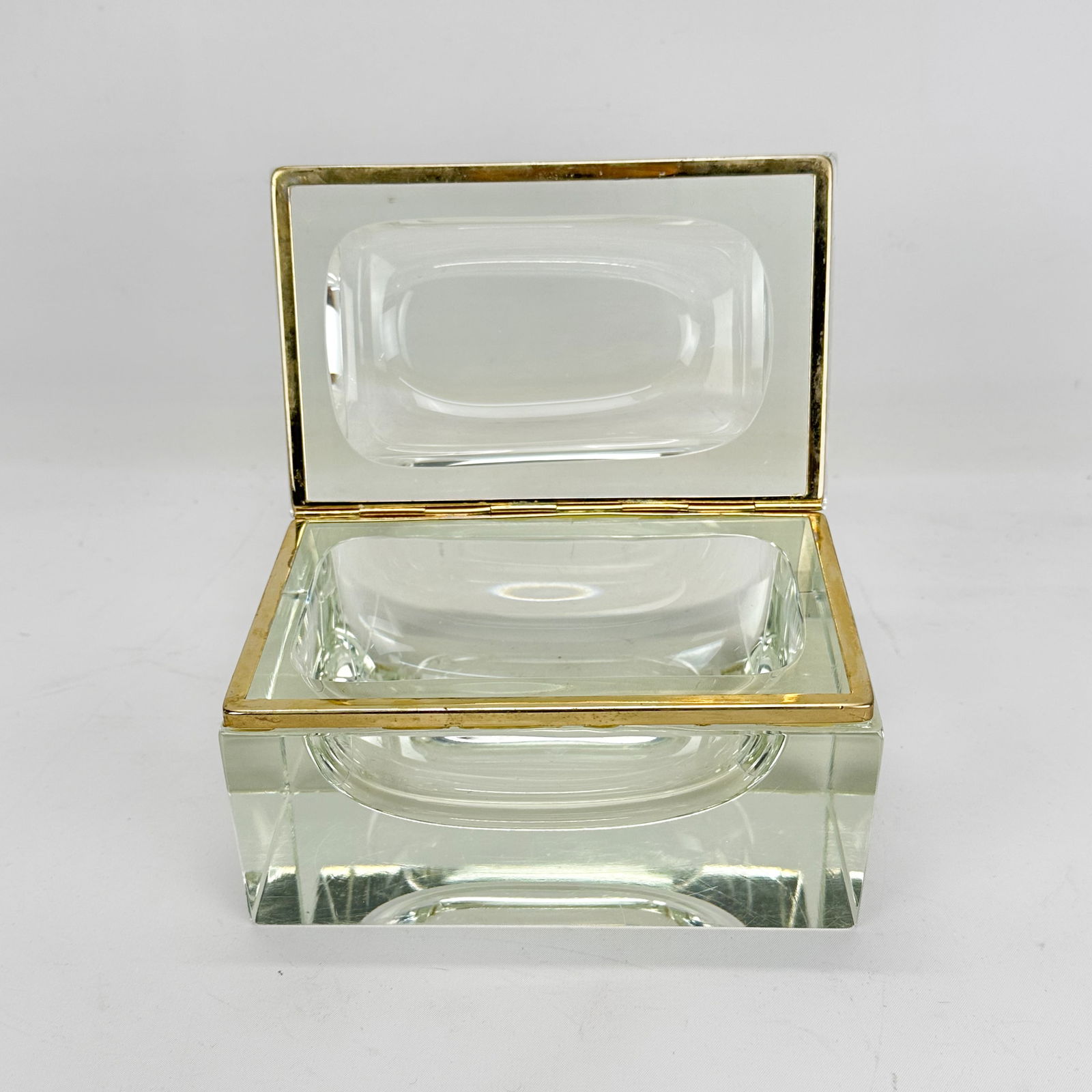 Mandruzzato Murano Sommerso Style Glass Lidded Casket Box w/Brass Fittings - 3