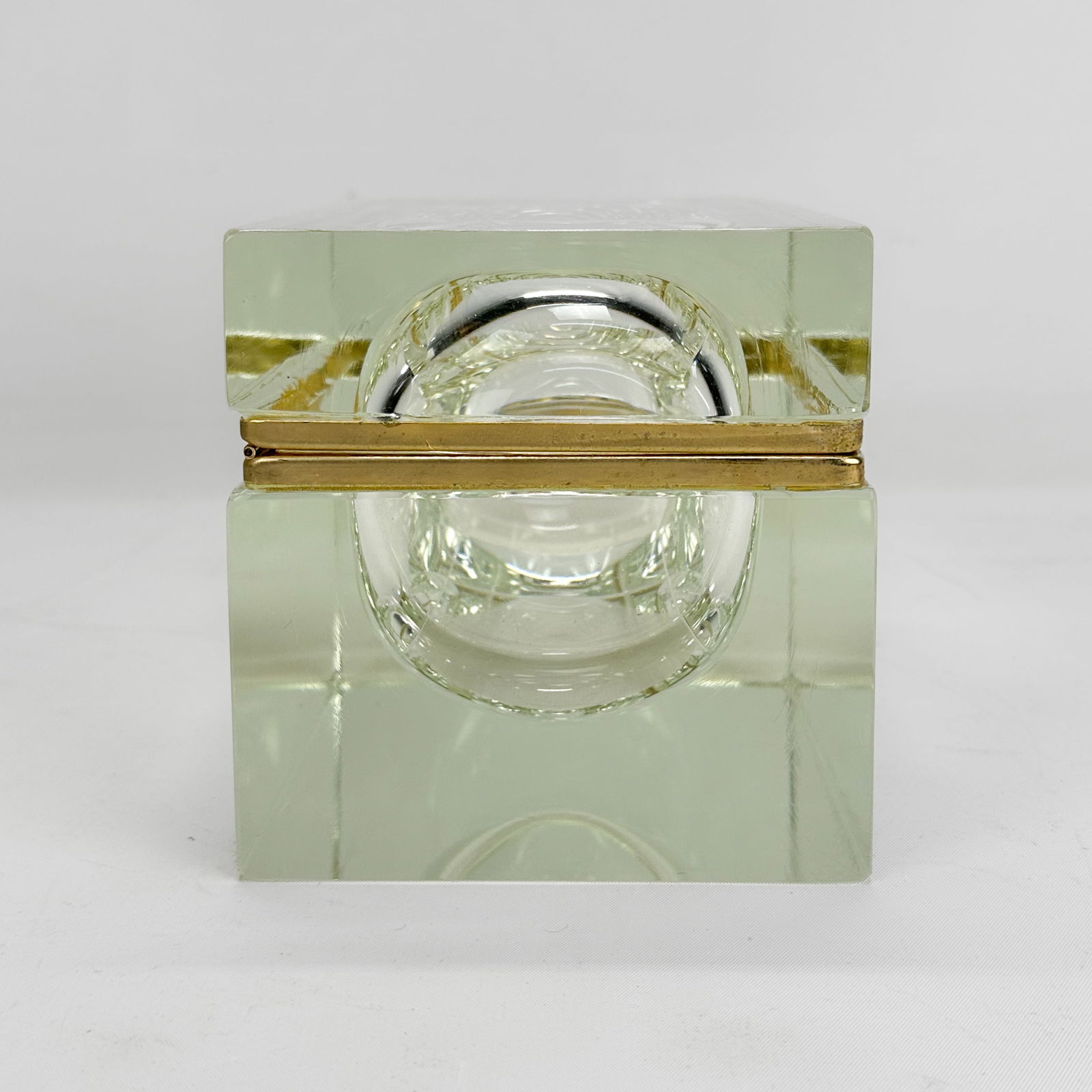 Mandruzzato Murano Sommerso Style Glass Lidded Casket Box w/Brass Fittings - 5