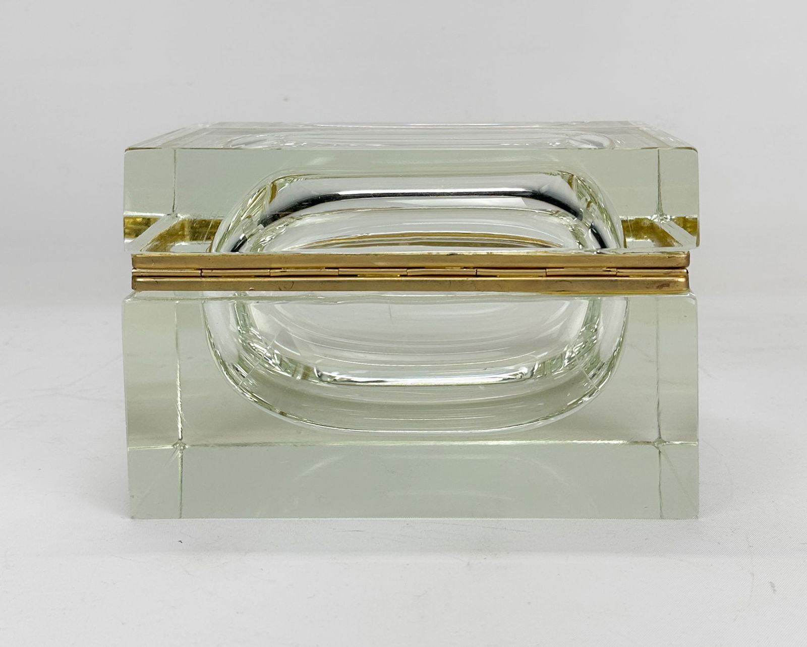 Mandruzzato Murano Sommerso Style Glass Lidded Casket Box w/Brass Fittings - 6