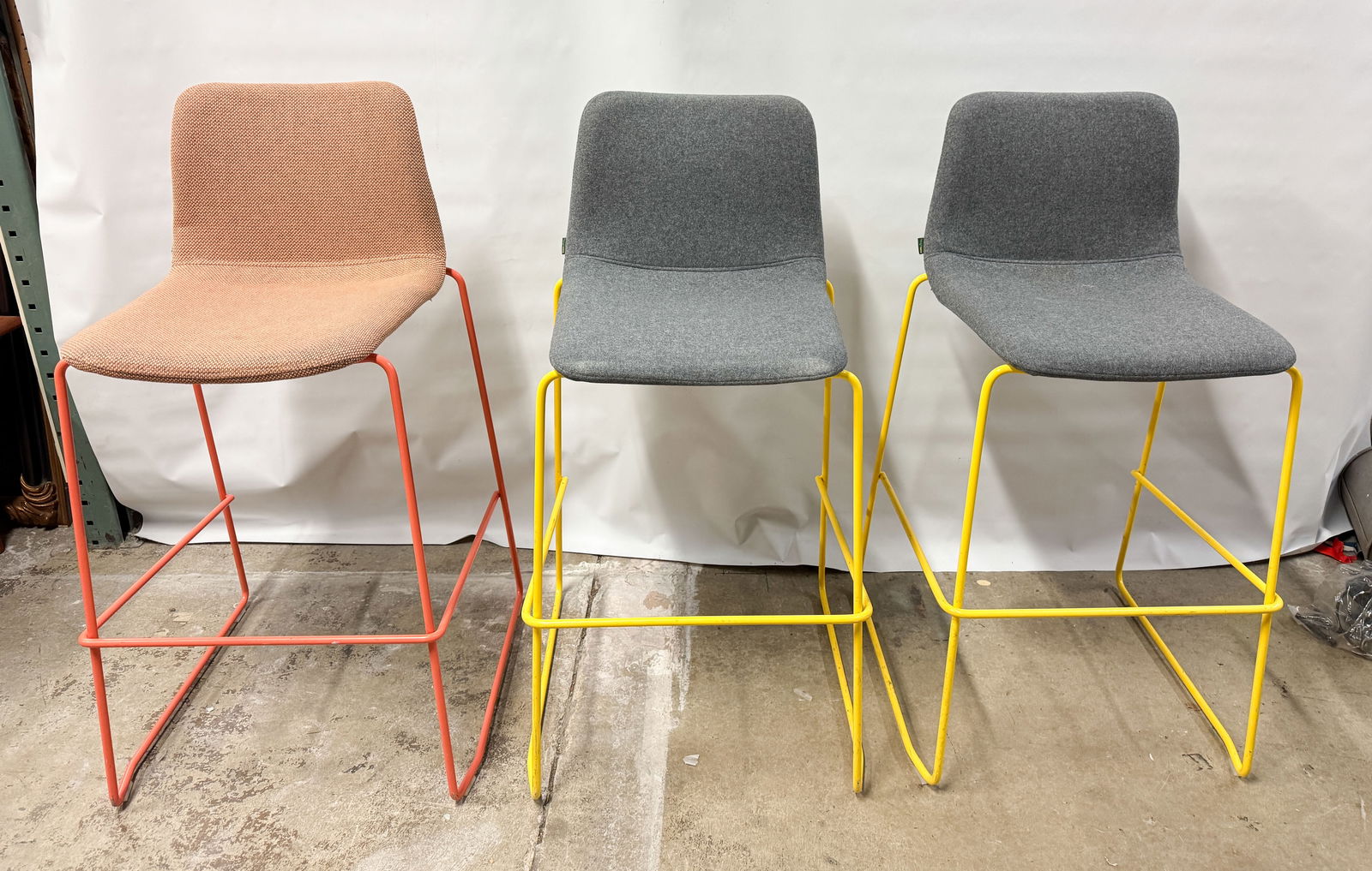 Three NaughtOne MCM Painted Wrought Iron "Polly" Barstools - 2