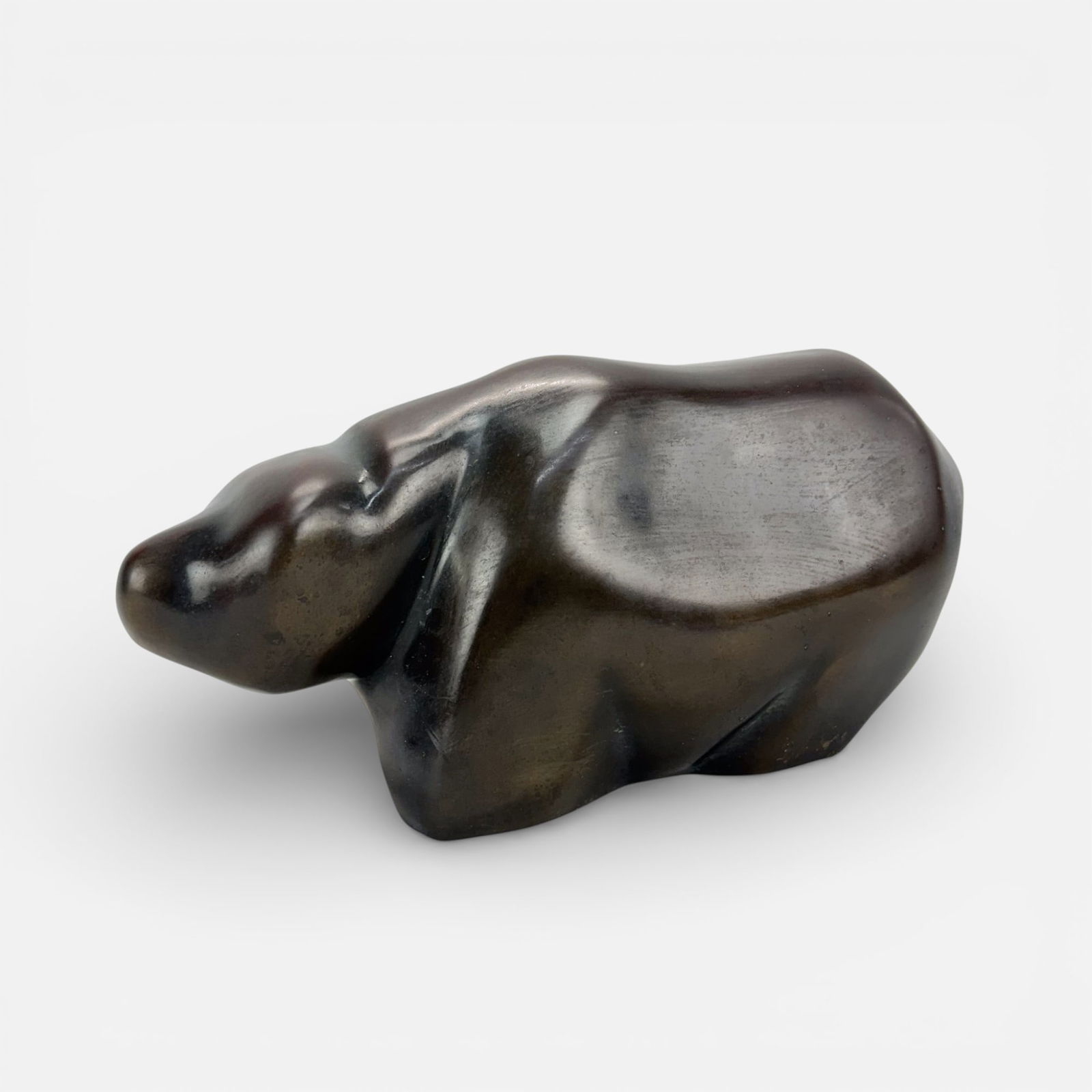 Artist Signed Modernist Bronze Biomorphic Bear Animal Sculpture (1 of 7)