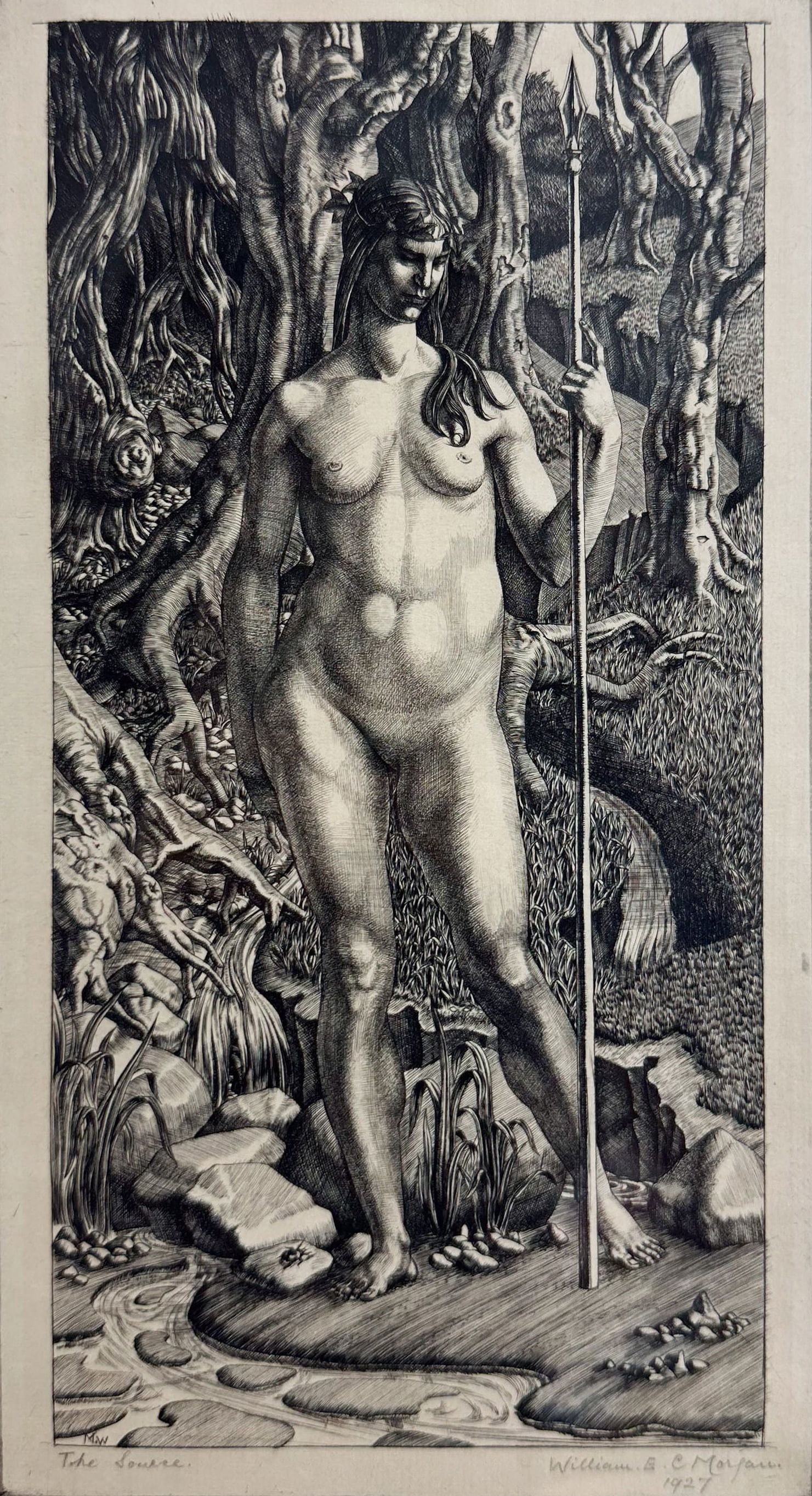 William Evan Charles Morgan "The Source" 1927 Engraving Framed Print (1 of 7)