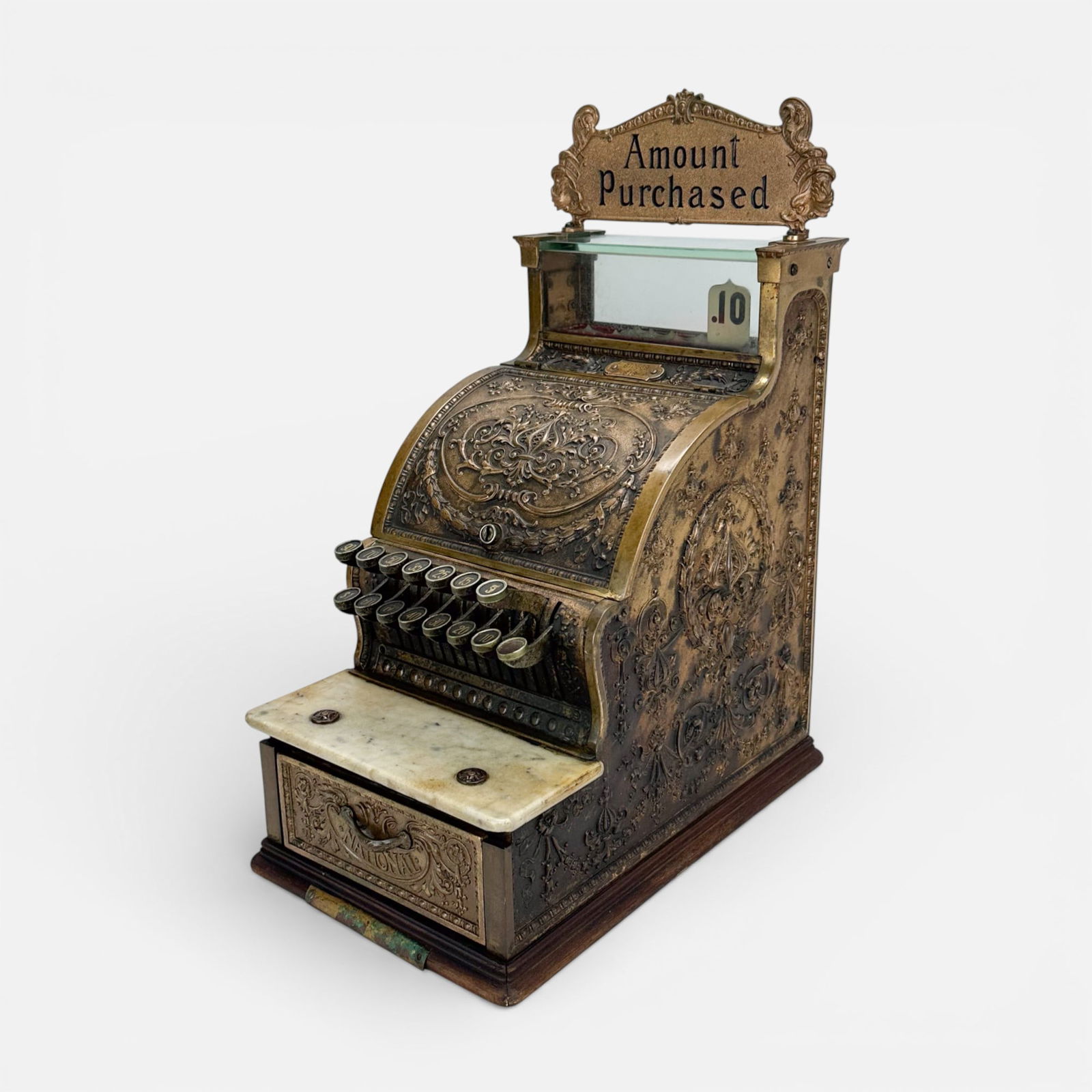 Antique 1913 Model 13 Brass National Cash Register (1 of 11)