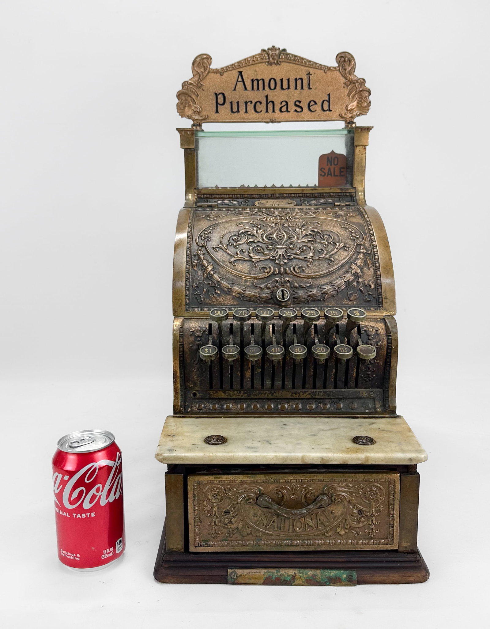 Antique 1913 Model 13 Brass National Cash Register - 2
