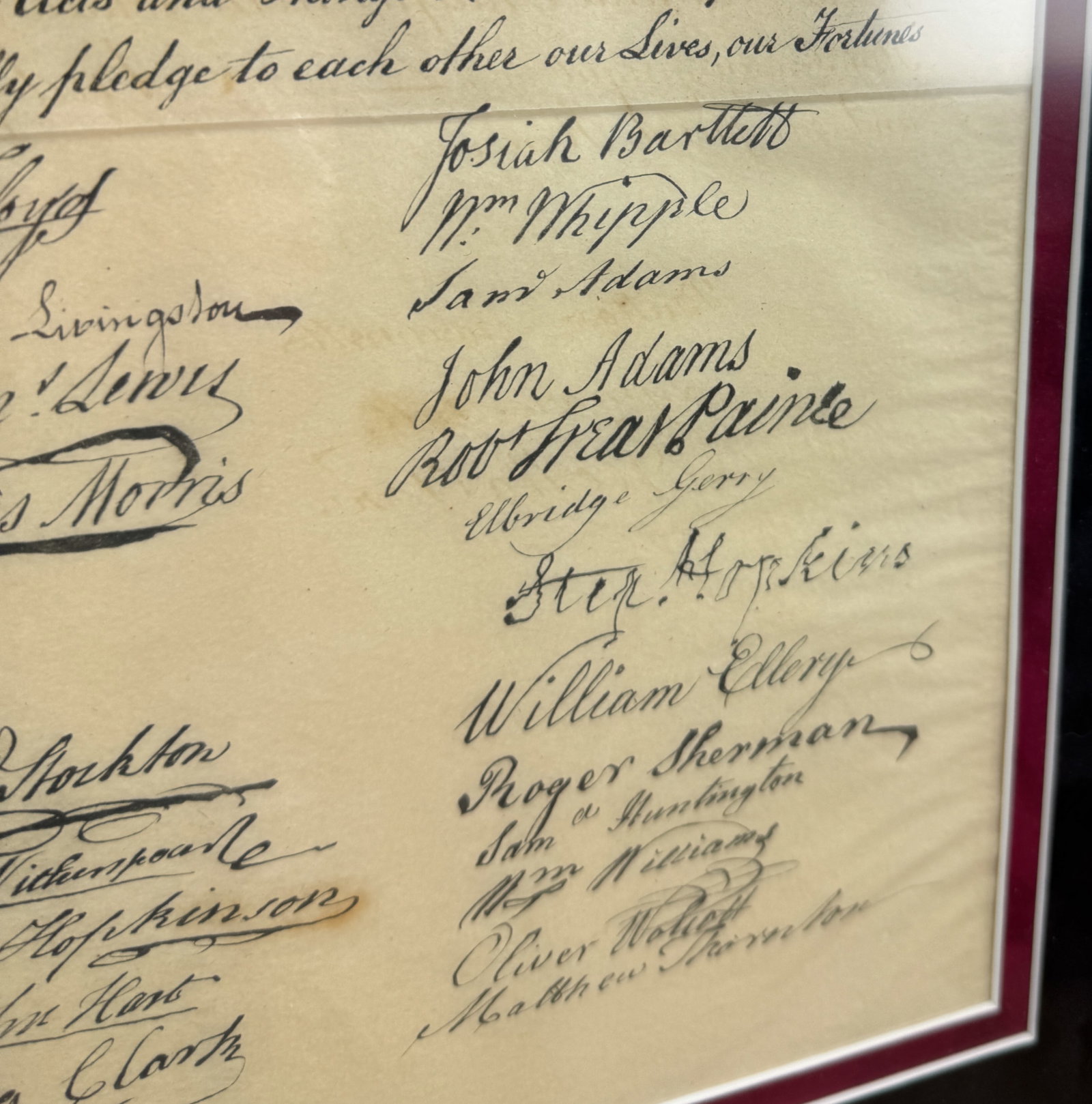 Genuine 1843 Declaration of Independence Peter Force Copperplate Engraving Framed Antique Print - 11