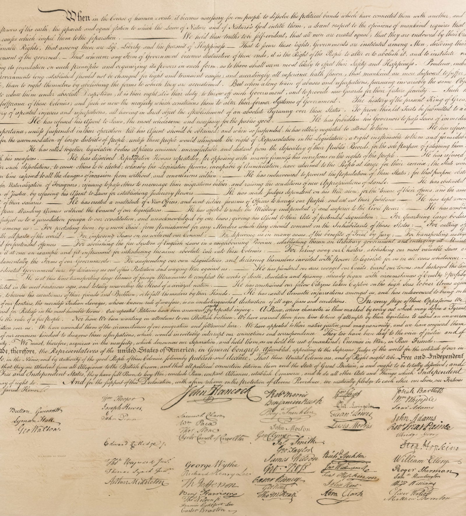 Genuine 1843 Declaration of Independence Peter Force Copperplate Engraving Framed Antique Print - 7