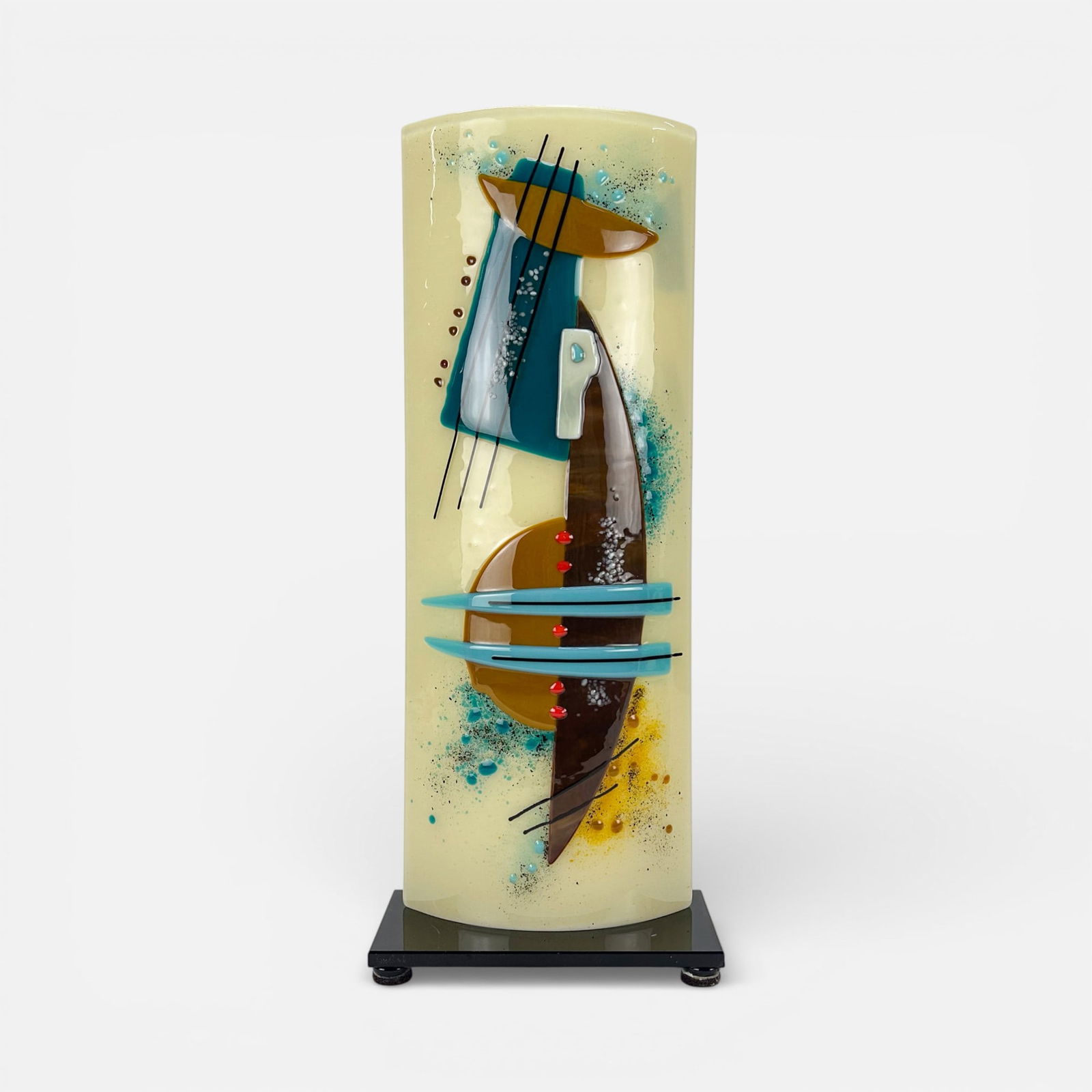 Contemporary Bauhaus Style Studio Art Glass Lampwork Table Sculpture (1 of 7)