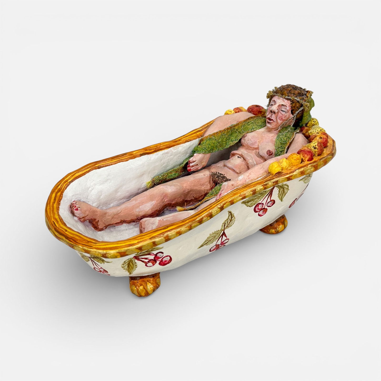 Mary Cozens-Walker "Pamona Green" Mixed Media Sculpture: Mary Cozens-Walker (British, 1938-2020), "Pamona Green", 2000, mixed media sculpture, signed to base.For shipping, we highly recommend Donald Camden at UPS Store 4608. Alternatively, reach out to one