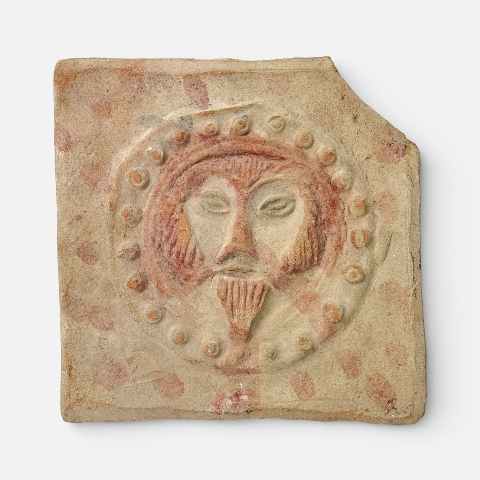 Ancient Byzantine Terracotta Wall Tile Depicting Jesus Christ Early Christian Religious Art (1 of 6)