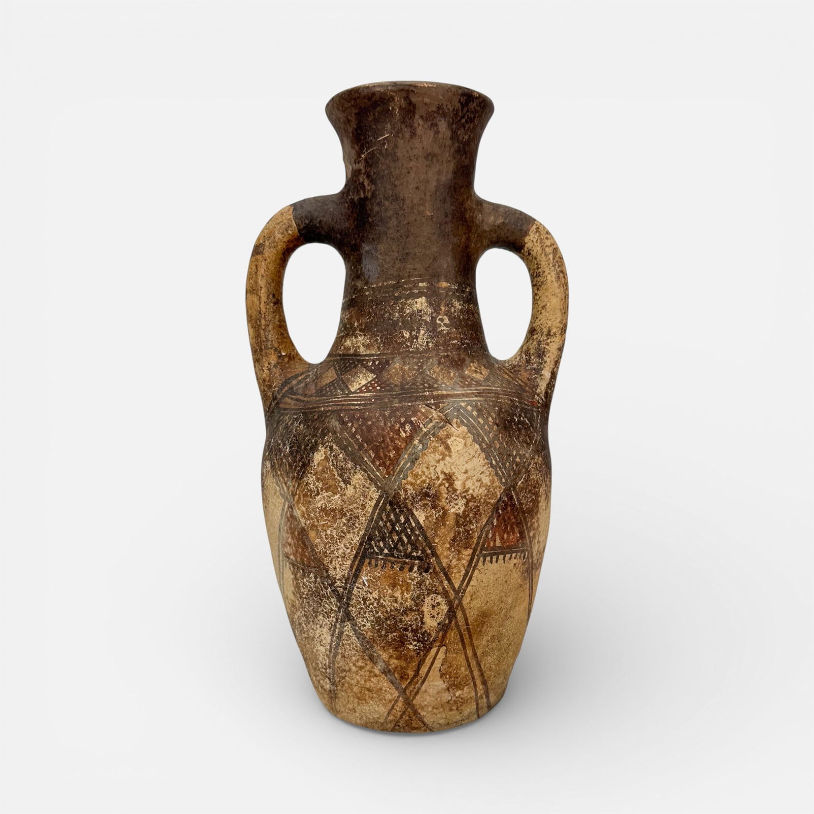 Early Morrocan Tribal Berber Hand-Decorated Earthenware Pottery Water Vessel w/Handles (1 of 10)