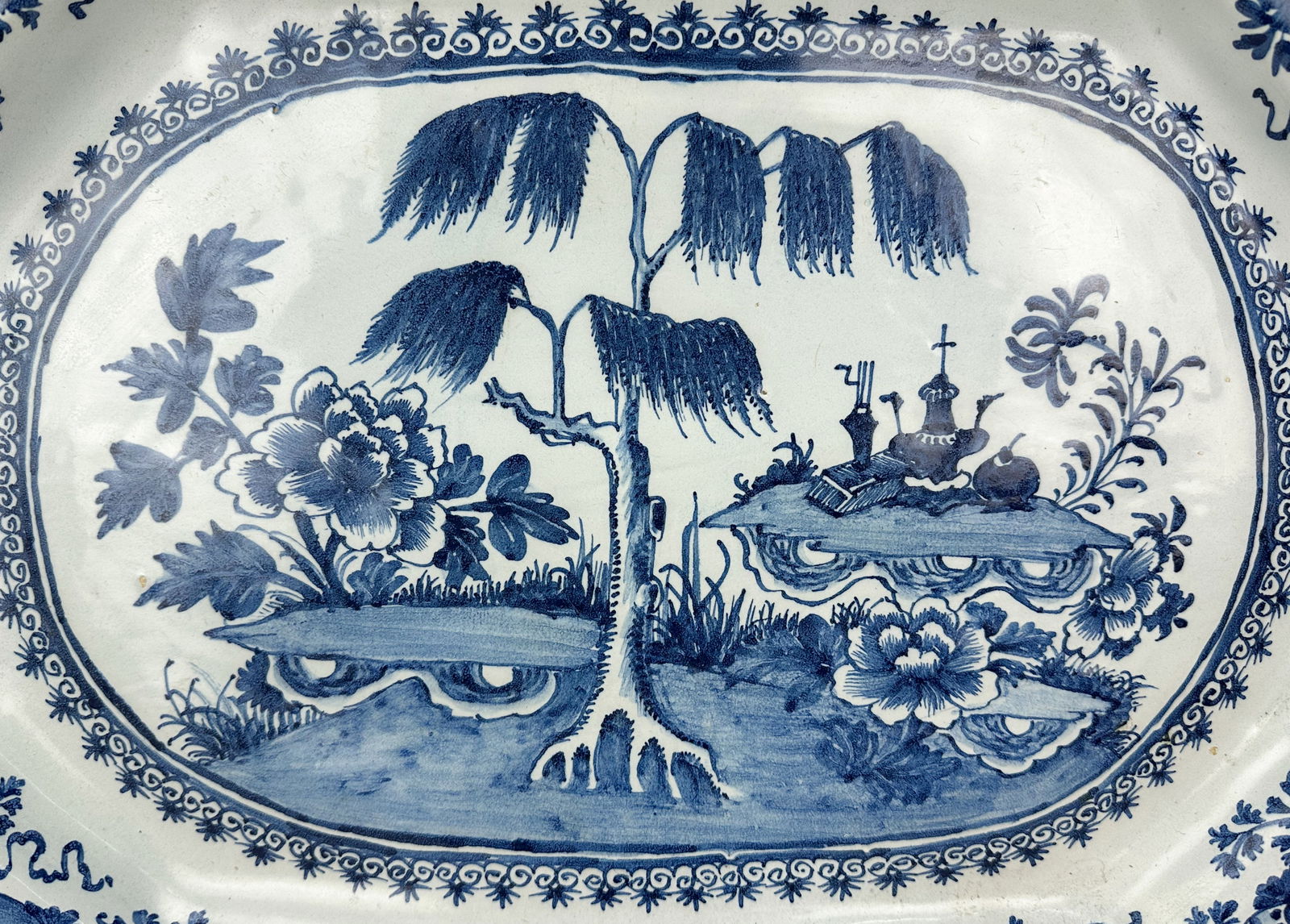 Antique Dutch Delftware Ceramic Serving Platter - 3