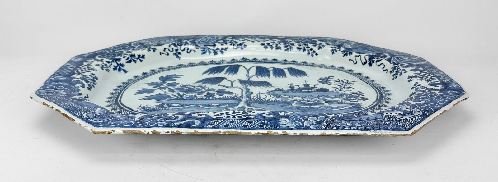 Antique Dutch Delftware Ceramic Serving Platter - 5