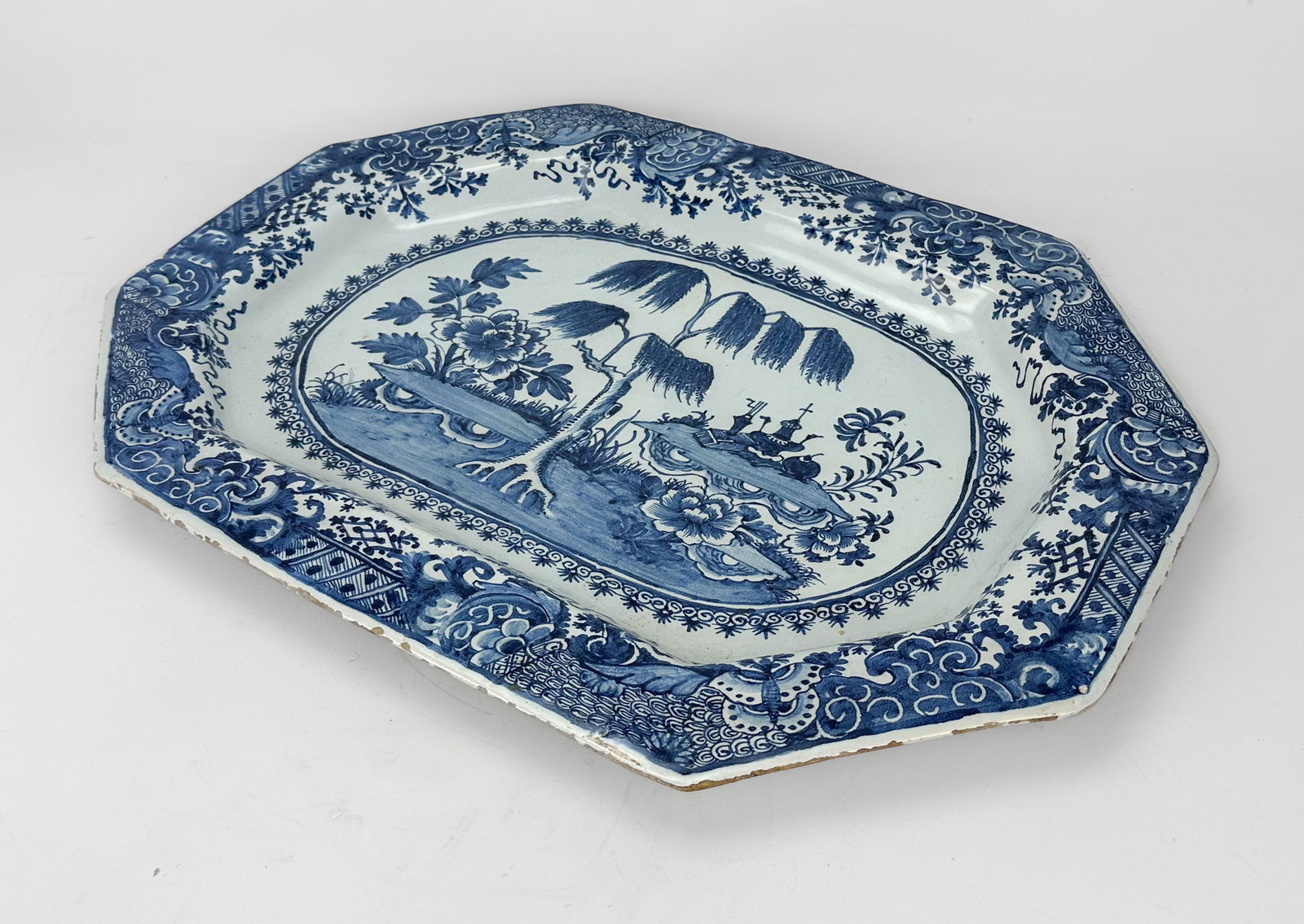 Antique Dutch Delftware Ceramic Serving Platter - 6