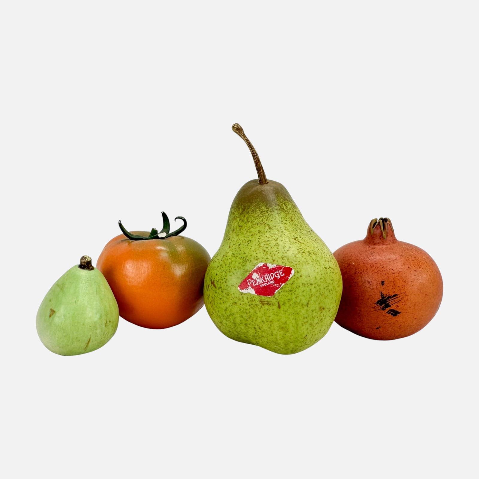 Mary Kirk Kelly & Penkridge Realistic Ceramic Pears, Tomato, and Pomegranate Sculptures (1 of 9)
