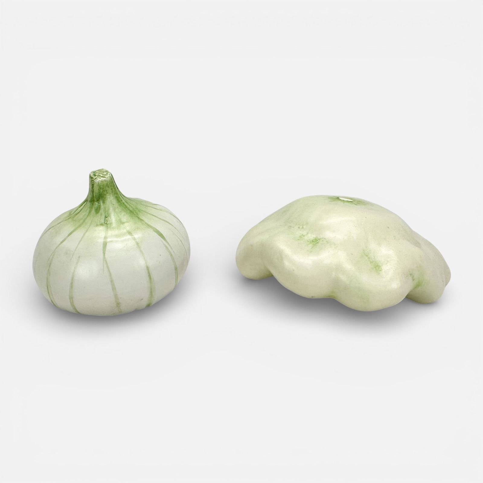 Mary Kirk Kelly Realistic Ceramic Squash and Onion Vegetable Sculptures (1 of 6)