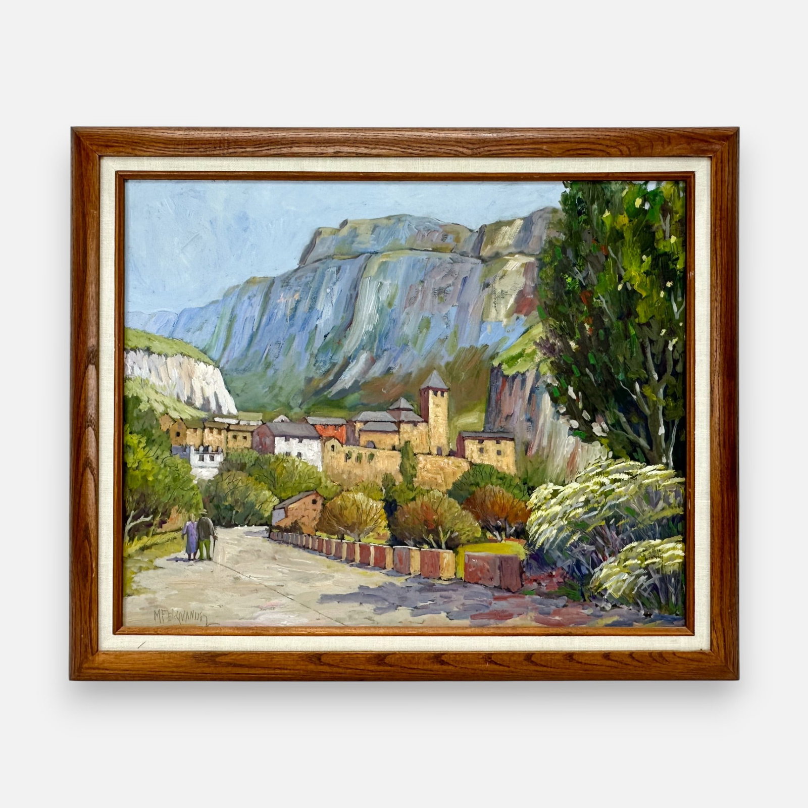 Miguel Fernandez "Torla Huesca" Oil on Canvas Painting Framed (1 of 5)
