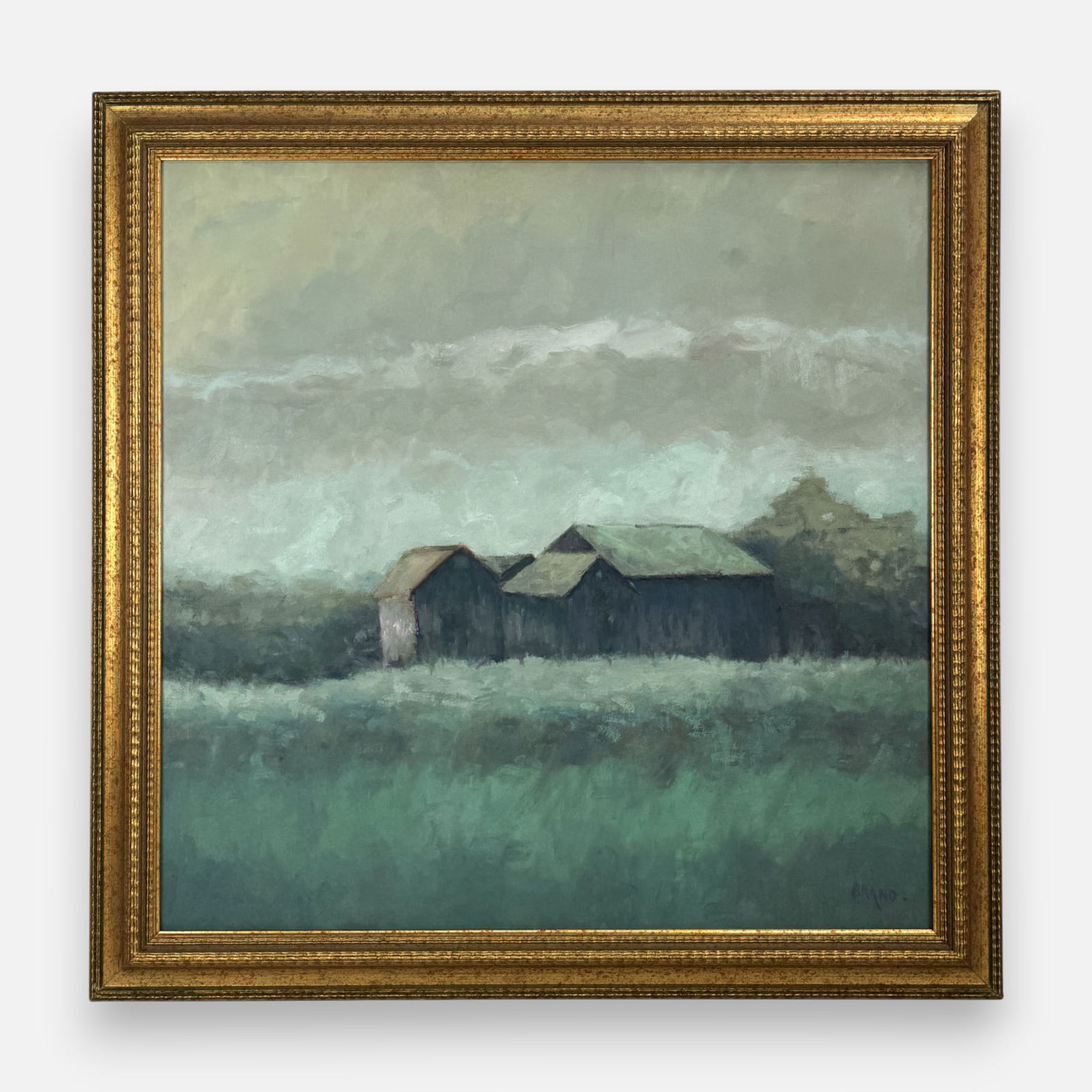 C. Vance Brand "Green Vista" Oil on Canvas Painting Framed: Signed "BRAND" lower right. Very good condition. Approx. stretcher size 36" x 36".For shipping, we highly recommend Donald Camden at UPS Store 4608. Alternatively, reach out to one of our preferred sh