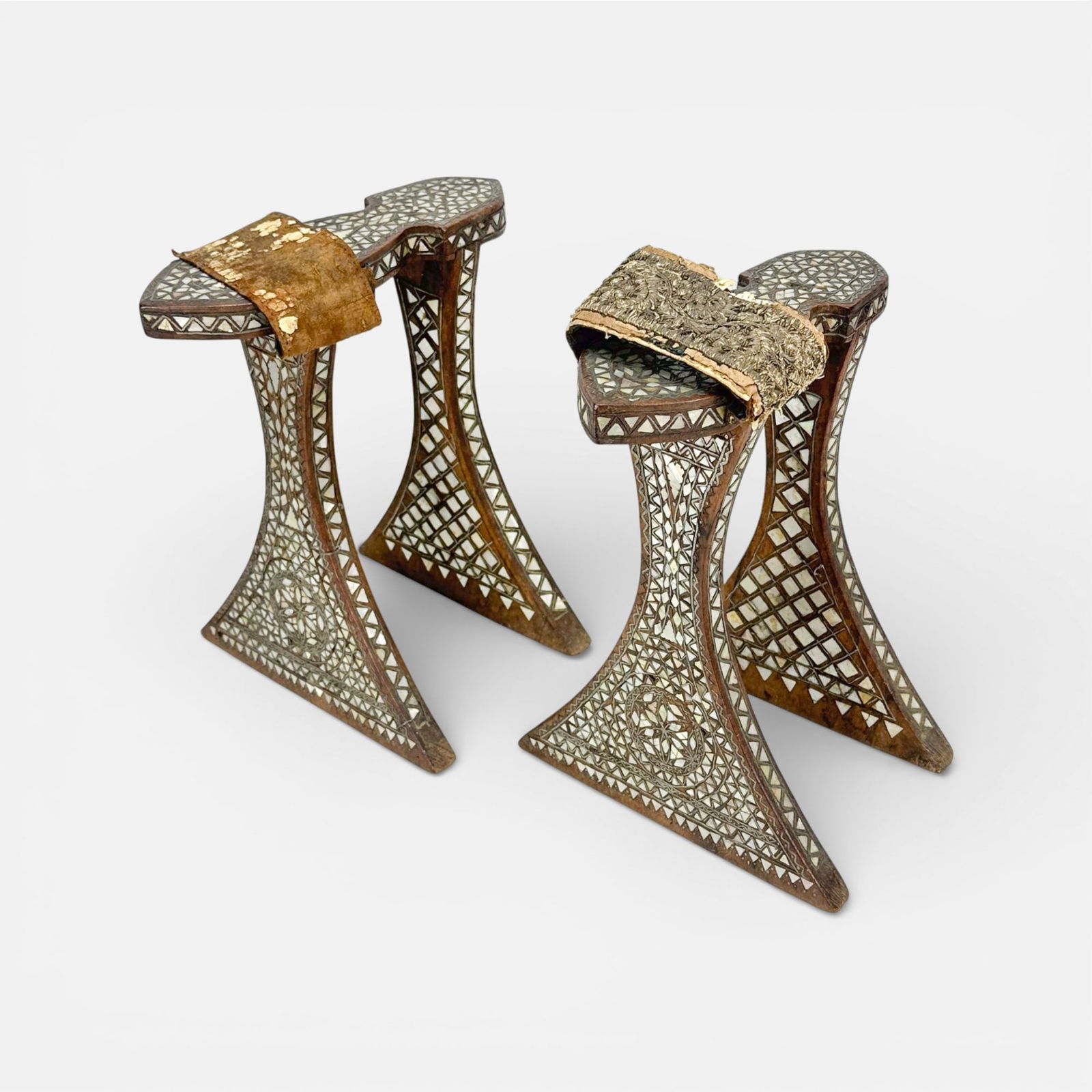 Antique Turkish/Ottoman Carved Wood & Repousse Silver w/MOP Inlay "Nalin" Bath Clogs #1: Fair with shown loss and wear.For shipping, we highly recommend Donald Camden at UPS Store 4608. Alternatively, reach out to one of our preferred shippers listed at the link below or elect for LiveShi