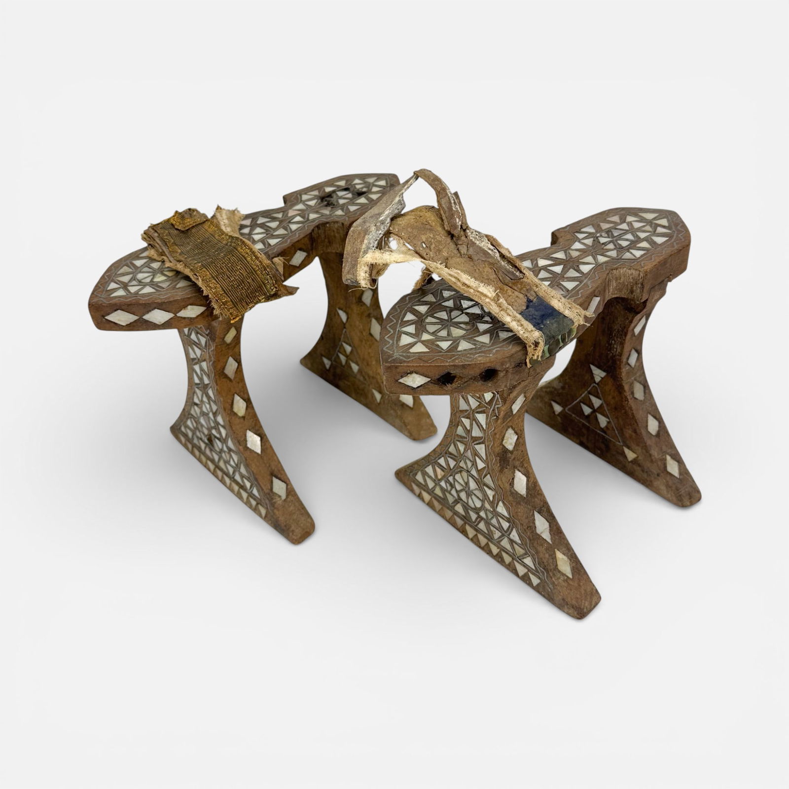 Antique Turkish/Ottoman Carved Wood & Repousse Silver w/MOP Inlay "Nalin" Bath Clogs #2 (1 of 7)