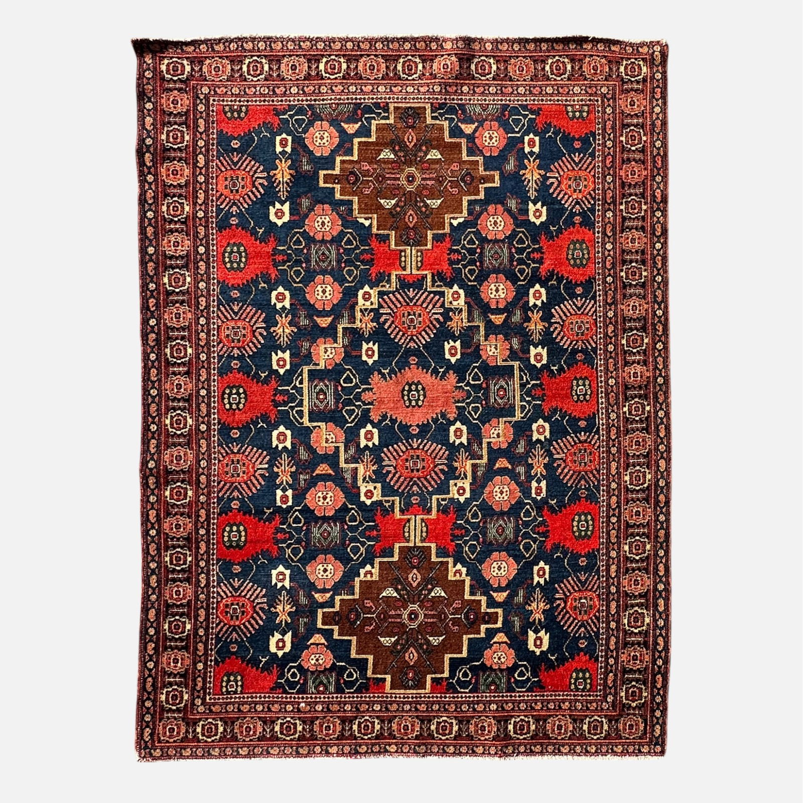 Semi-Antique Persian Senneh Hand-Knotted Area Rug 4' 6" x 6' 4" (1 of 12)