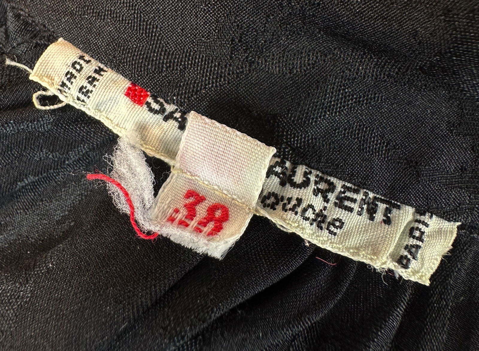 Saint Laurent Rive Gauche Floral Black Jacquard Long Sleeve Blouse, Size 38 - 3