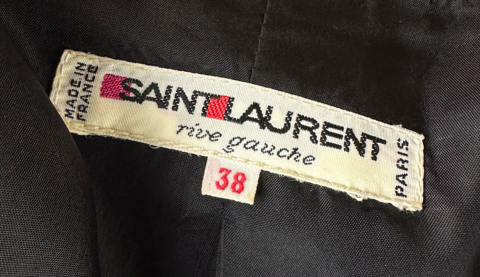 Saint Laurent Rive Gauche Black Structured Single-Button Blazer Jacket, Size 38 - 3