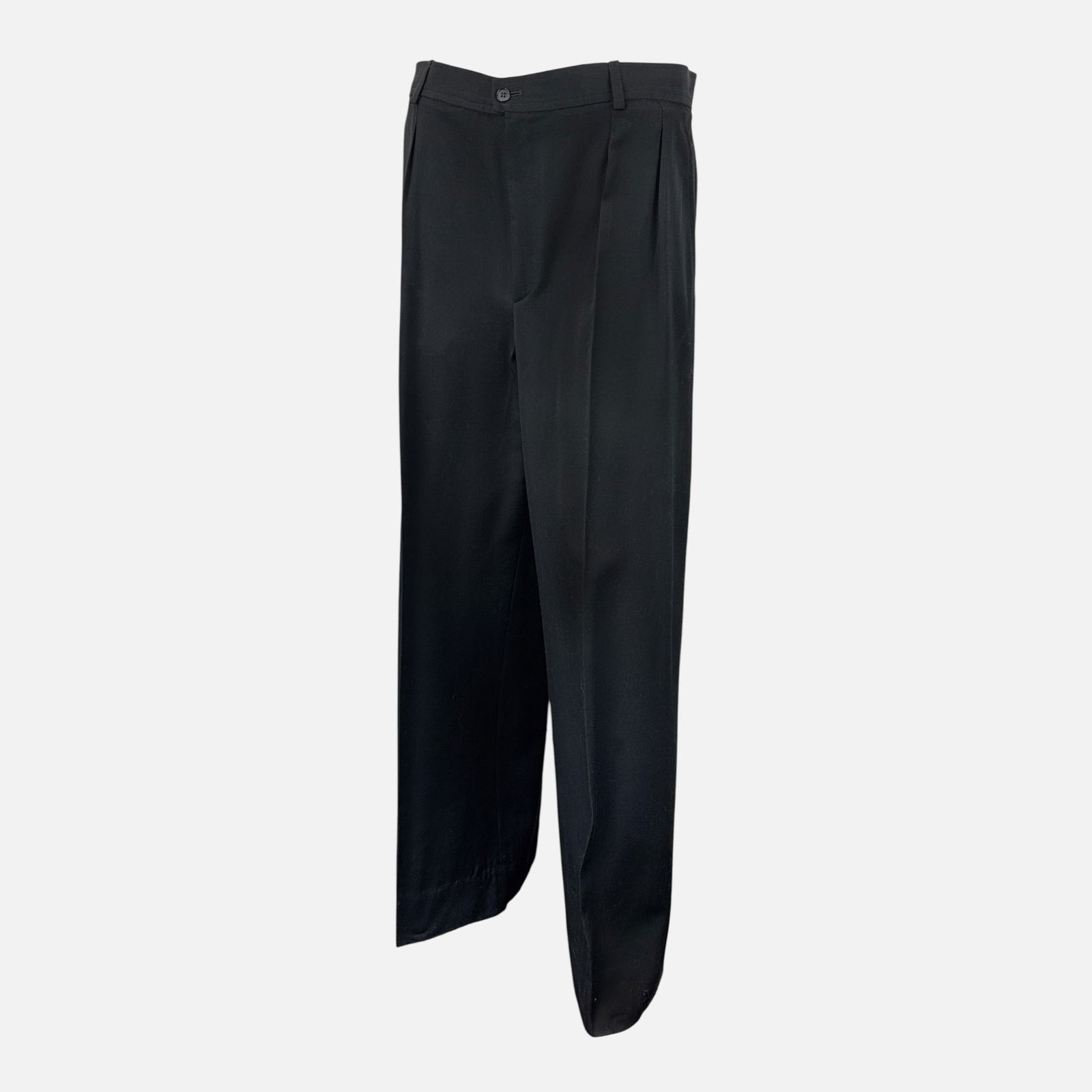 Yves Saint Laurent Rive Gauche Black Wool Trousers, Size 42 (1 of 3)