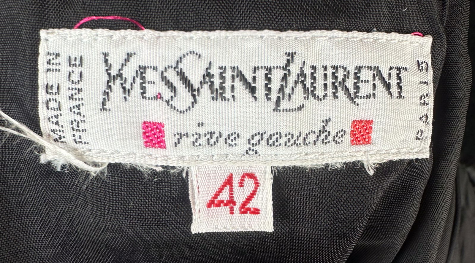 Saint Laurent Rive Gauche Black Long Sleeve Button-Front Dress, Size 38 - 3